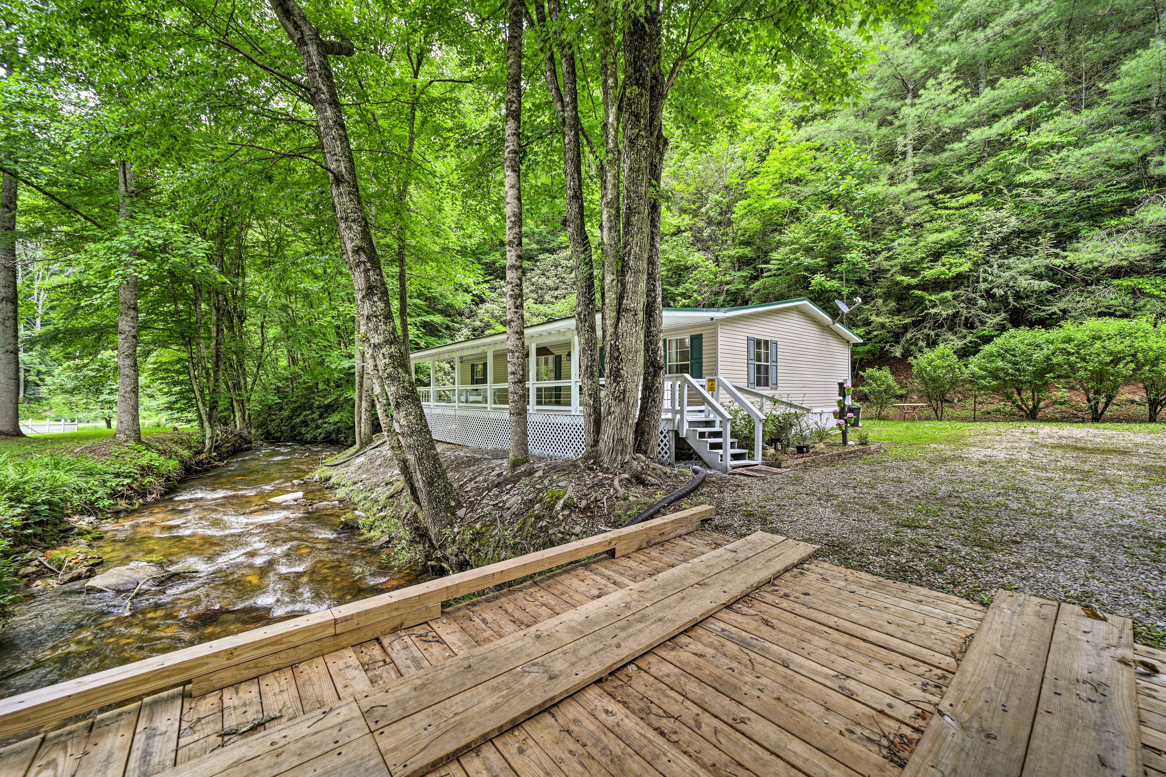 Property Image 1 - Tranquil Creekfront Bryson City Home w/ Grill!