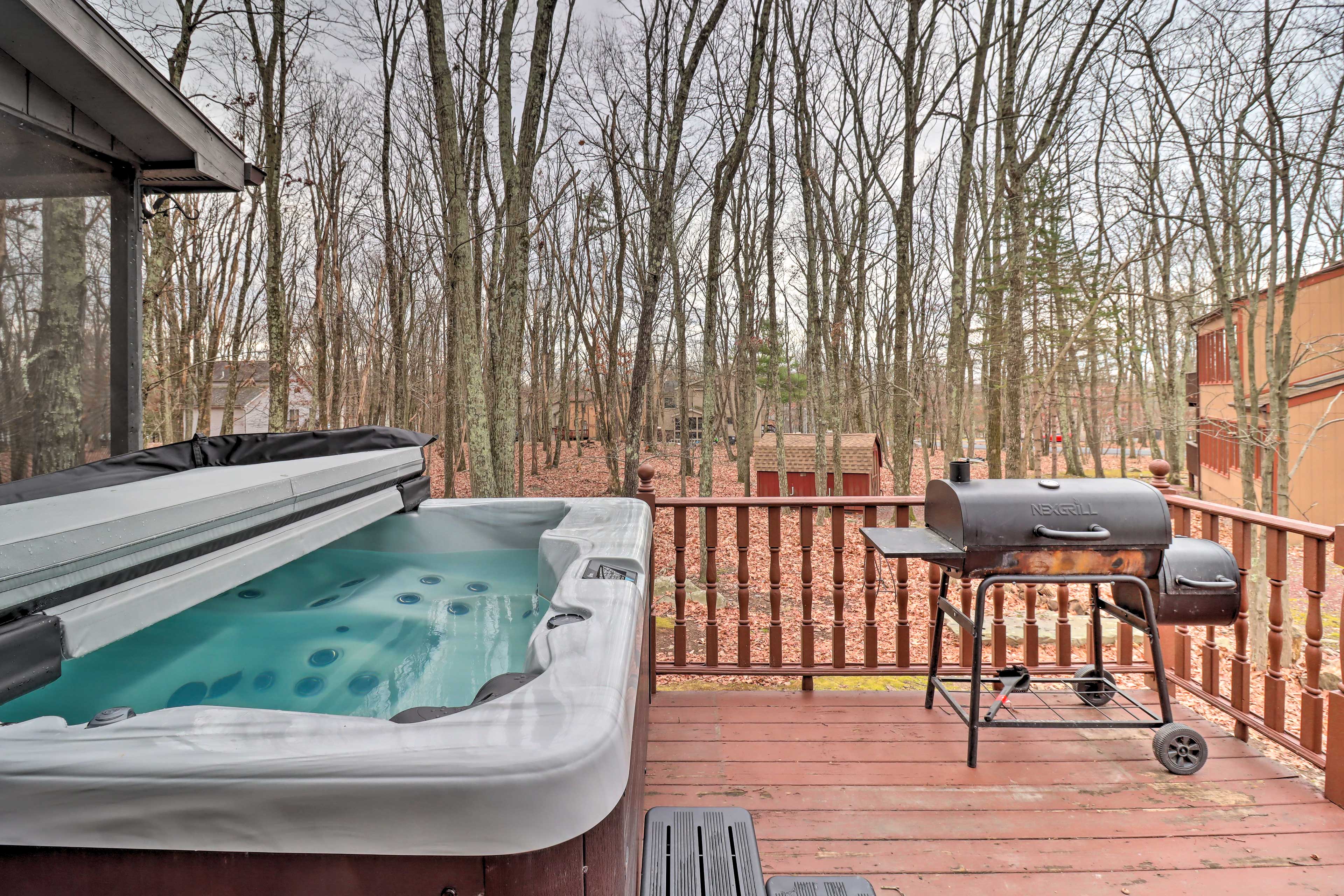 Poconos Retreat w/ Hot Tub, Game Room & Fire Pit!