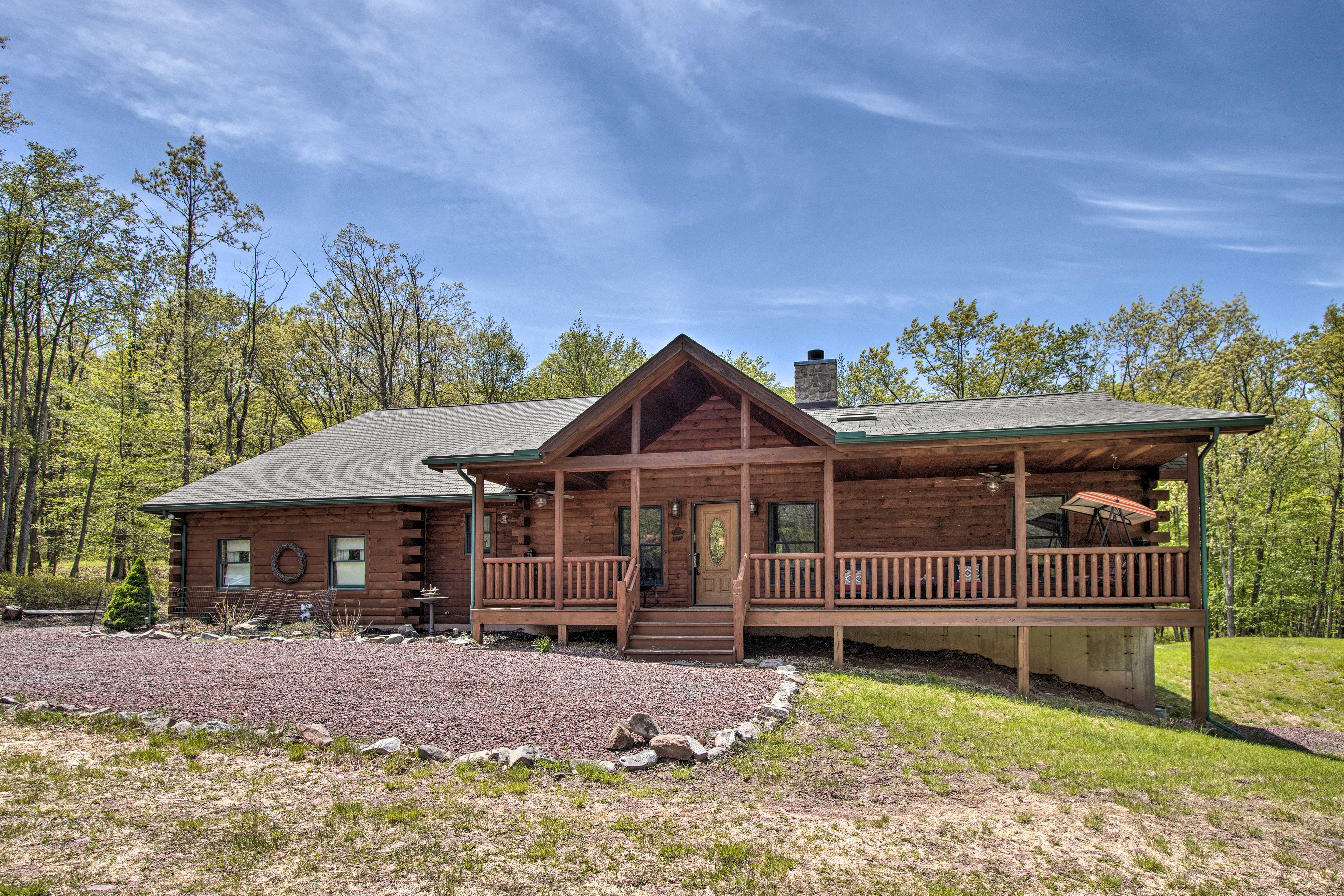 Property Image 1 - Spacious Poconos Cabin w/ Hot Tub, Deck & Grill!