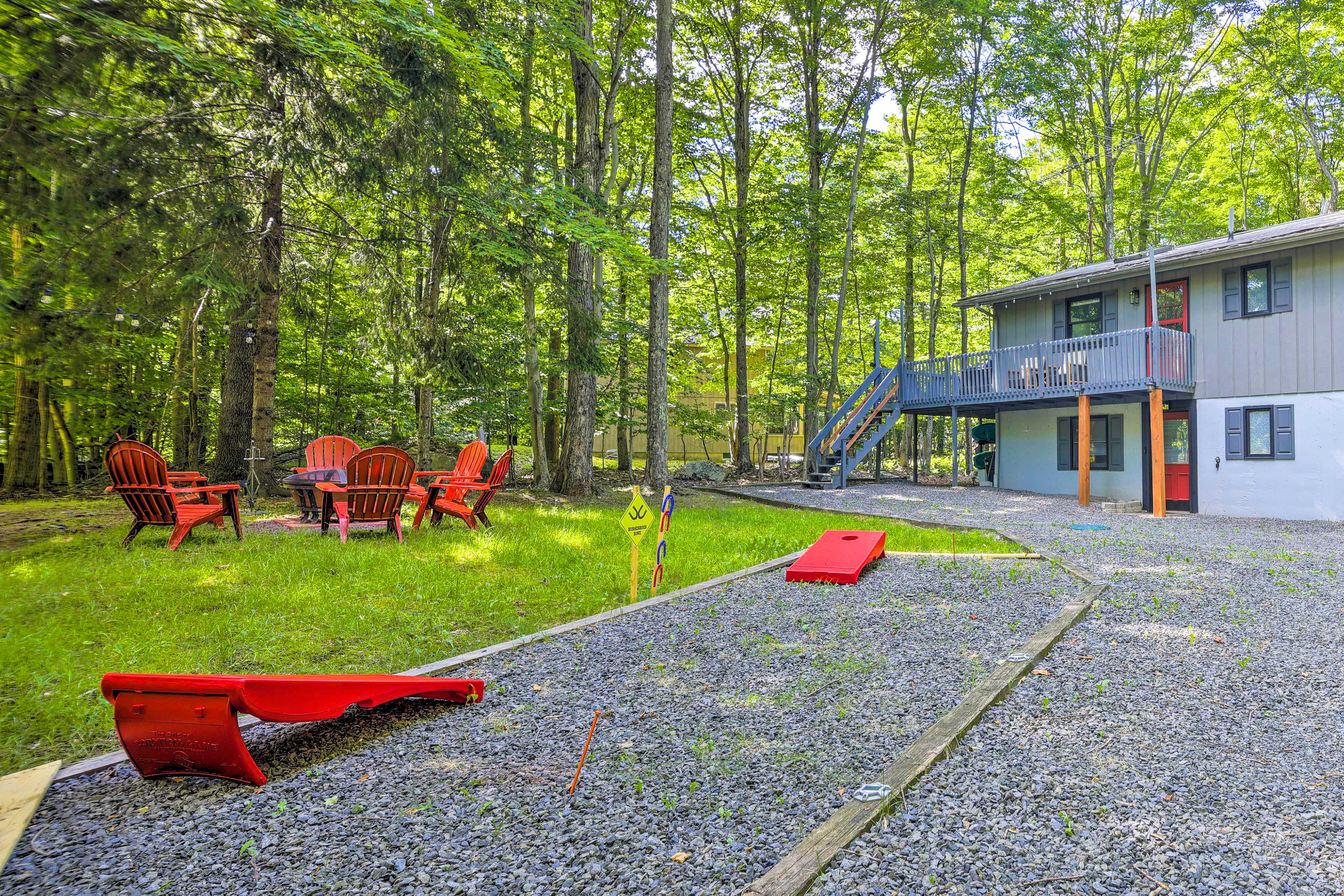 Property Image 1 - Big Bass Lake Home in Gouldsboro: Wraparound Deck