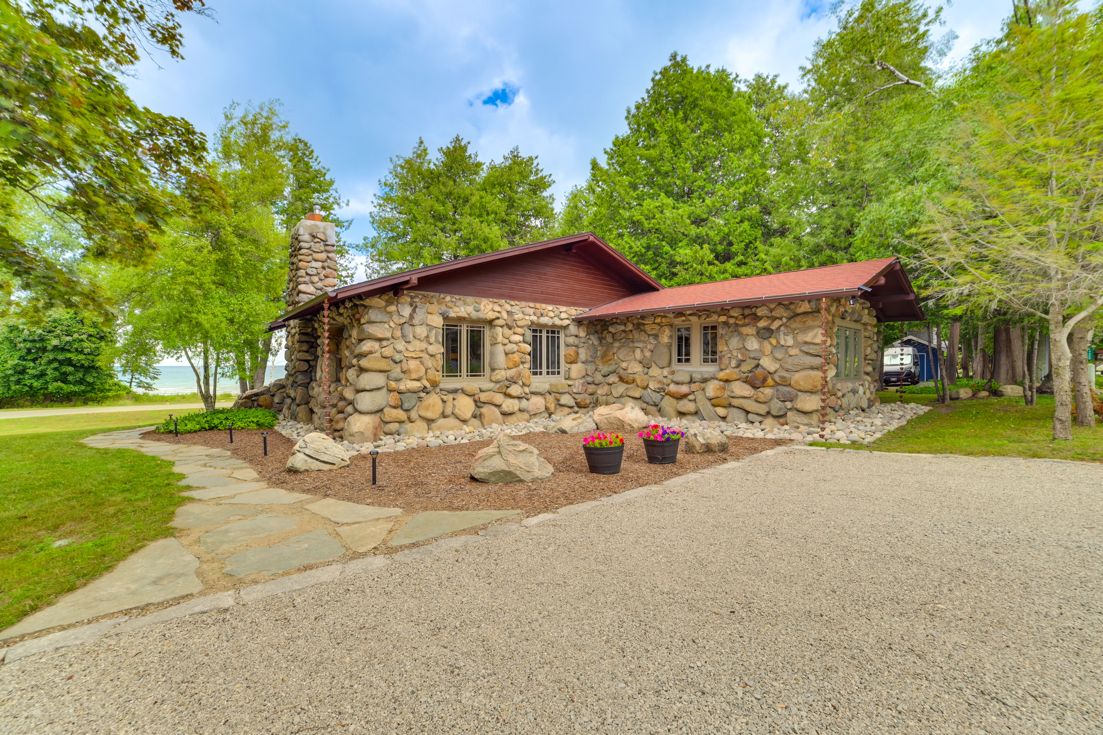 1 Mi to Dtwn! Lakefront Earl Young Charlevoix Home