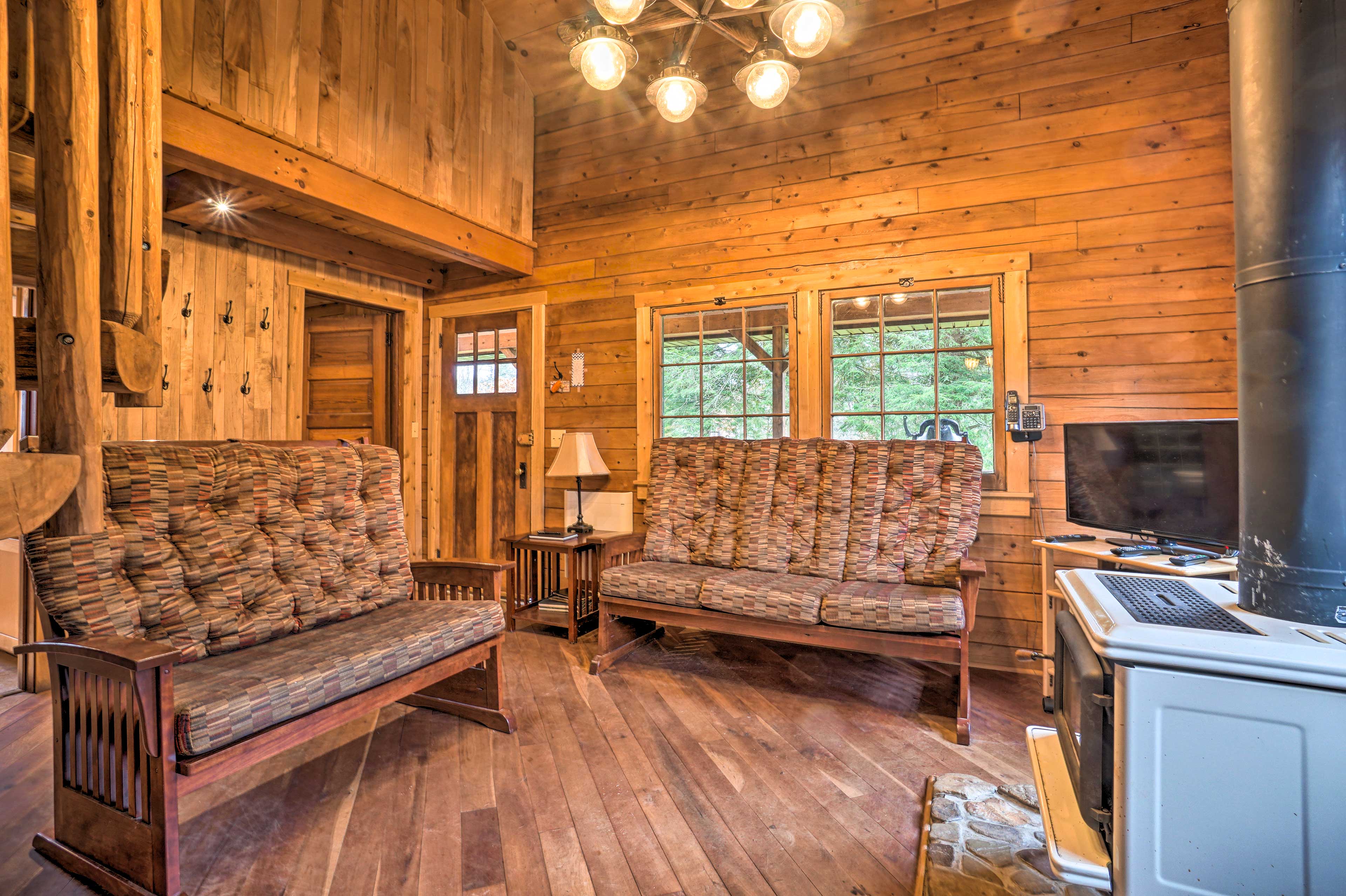 Scenic Log Cabin with Fire Pit & Stocked Creek!