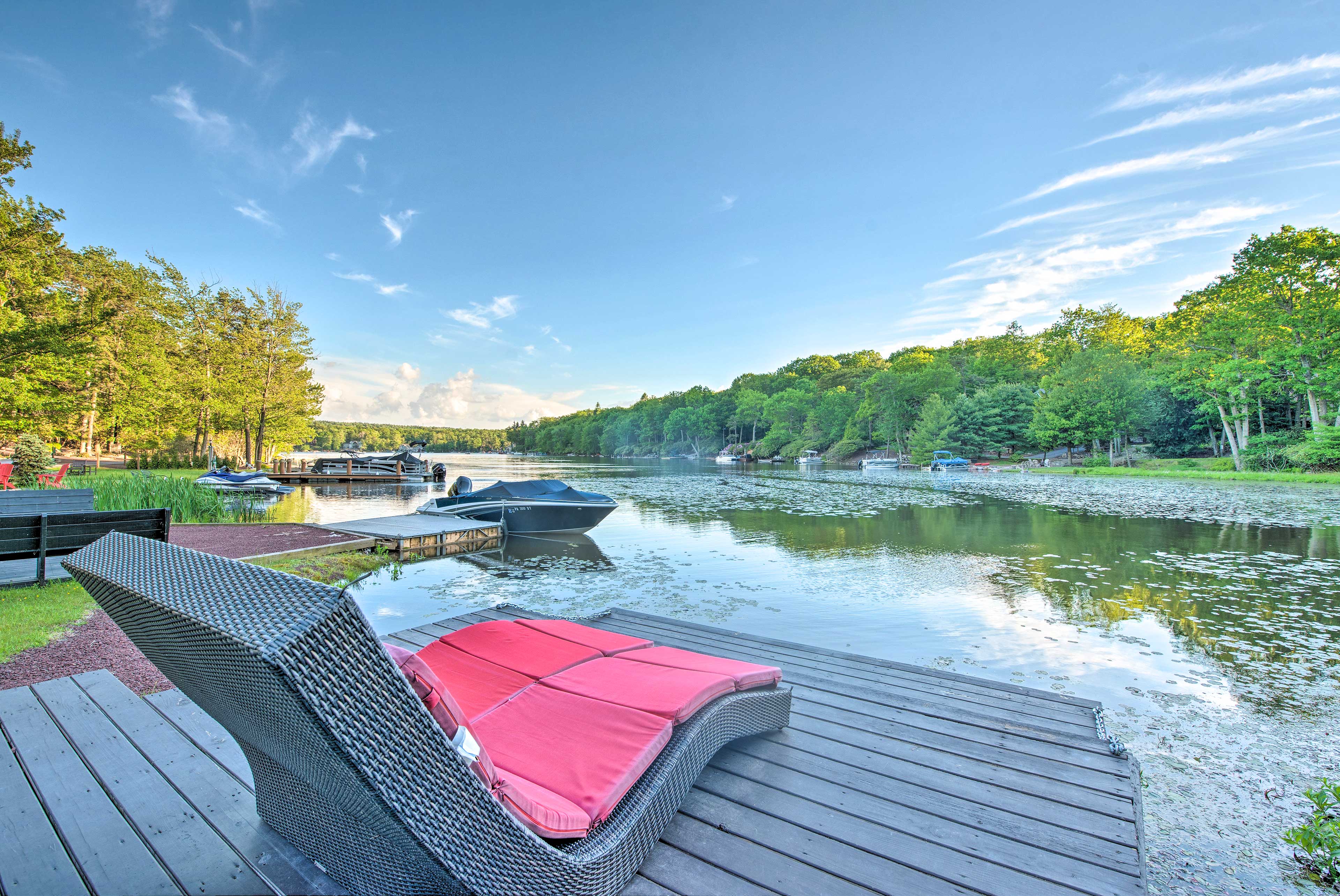 Property Image 1 - Waterfront Lake Harmony Home w/ Hot Tub & Fire Pit