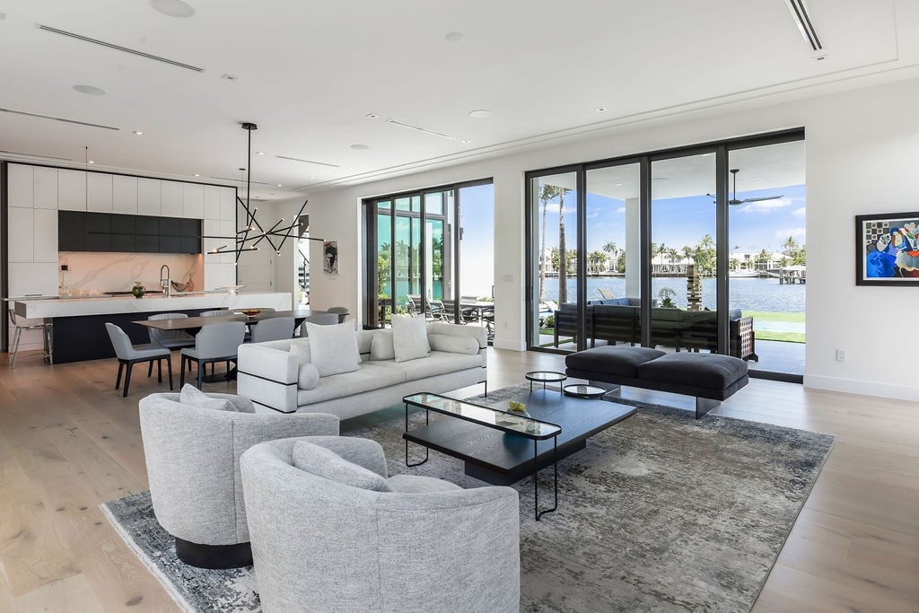 Modern, upscale interiors throughout the home