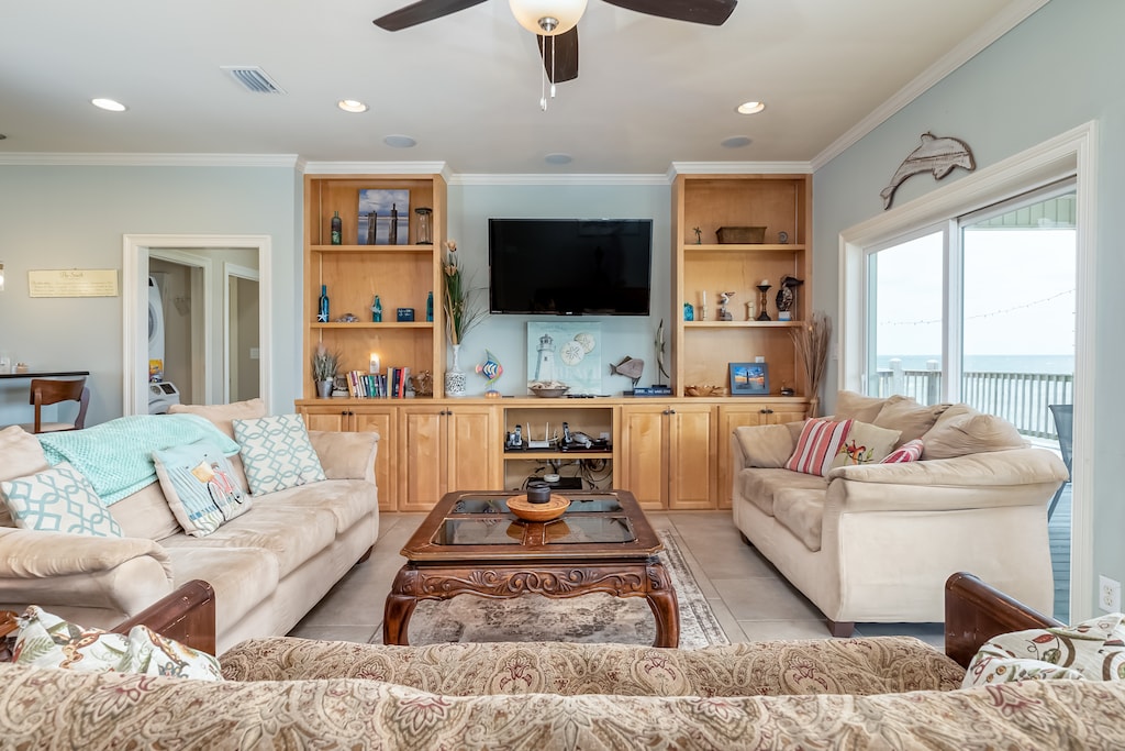 Gulf Side Living Room Dauphin Island Beach House