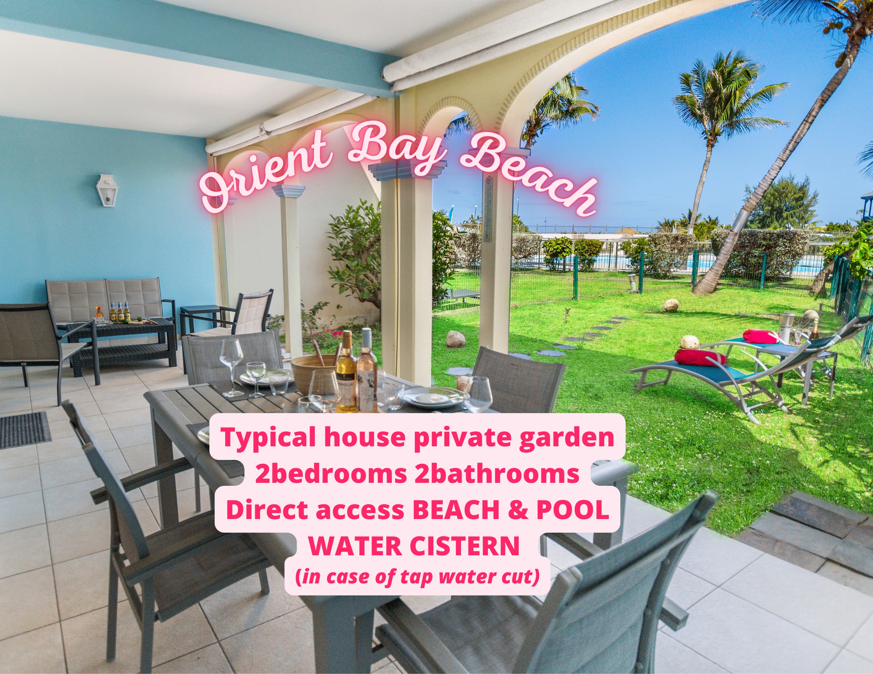 Property Image 1 - 2 steps from Orient Bay beach : beautiful apartment with garden and terrace