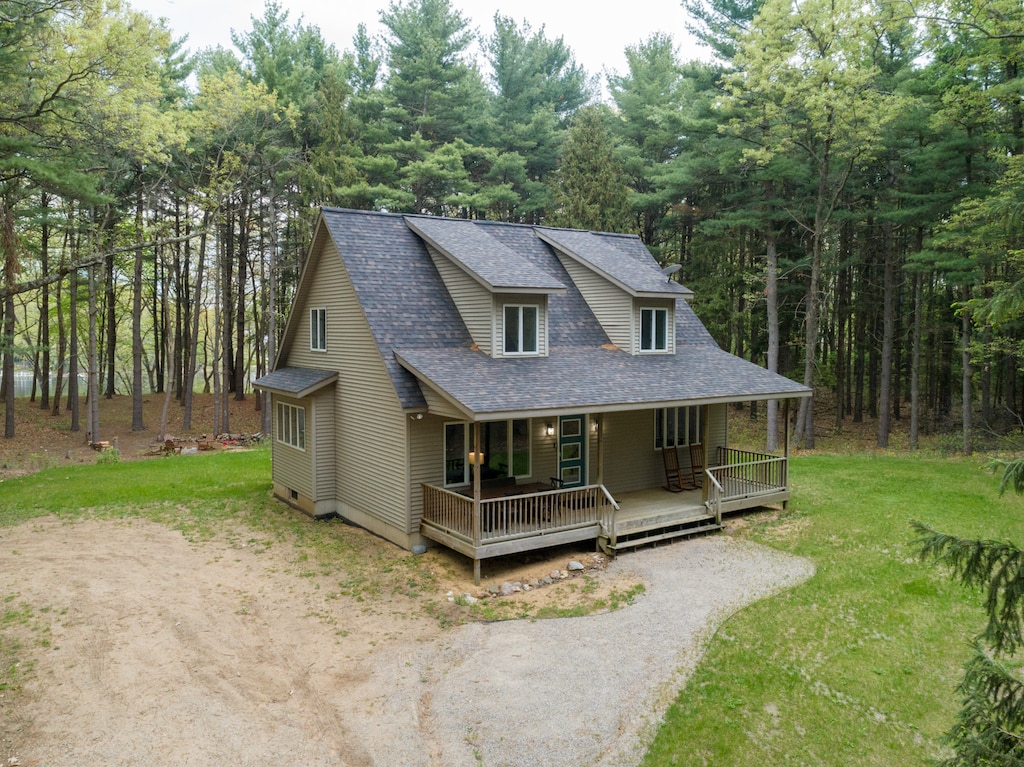 Birch Lodge is in Saugatuck on over two and a half acres of peaceful wooded privacy.
