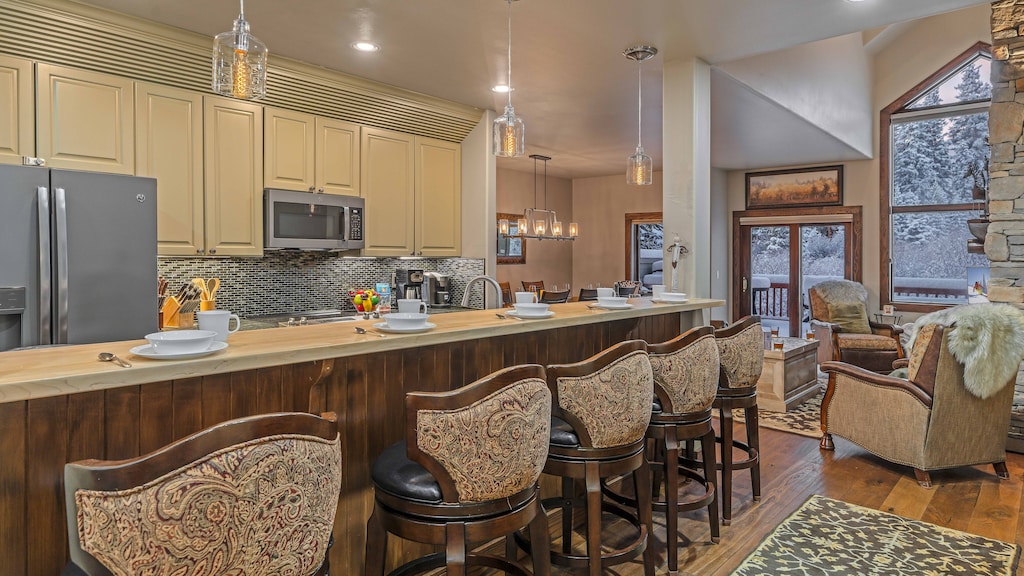 Kitchen bar seating on main level