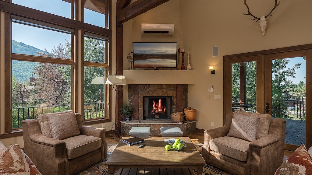 Great room with a view, fireplace