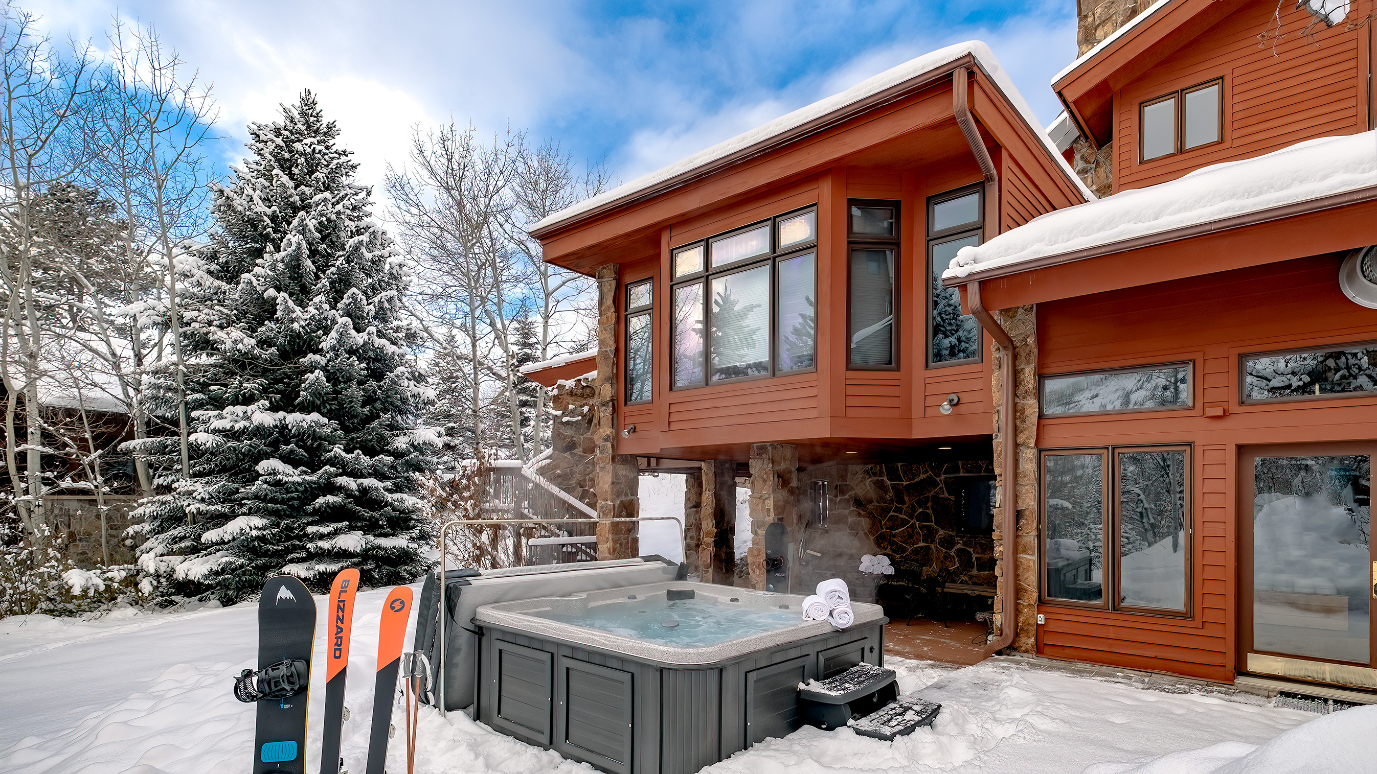 Enjoy the hot tub after a day of powder