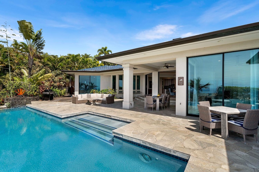 Pocket doors throughout the house bring the outside in and allow breezes to flow freely!