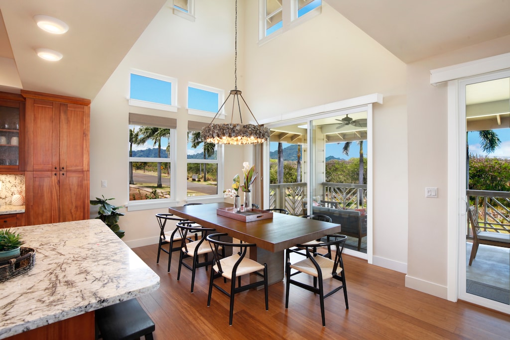 Enjoy every meal in this elegant dining space overlooking a scenic view.