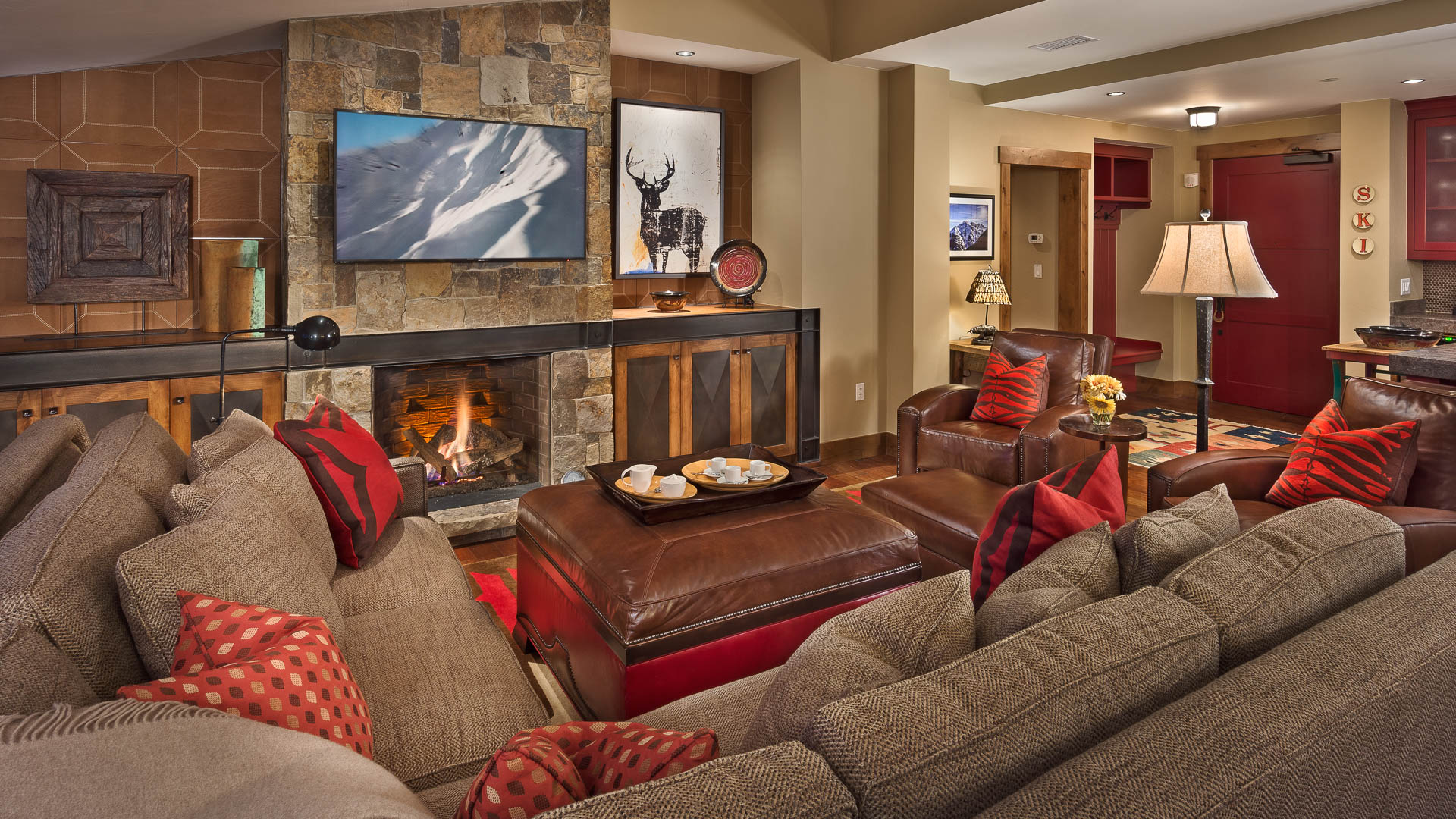 Great room with fireplace