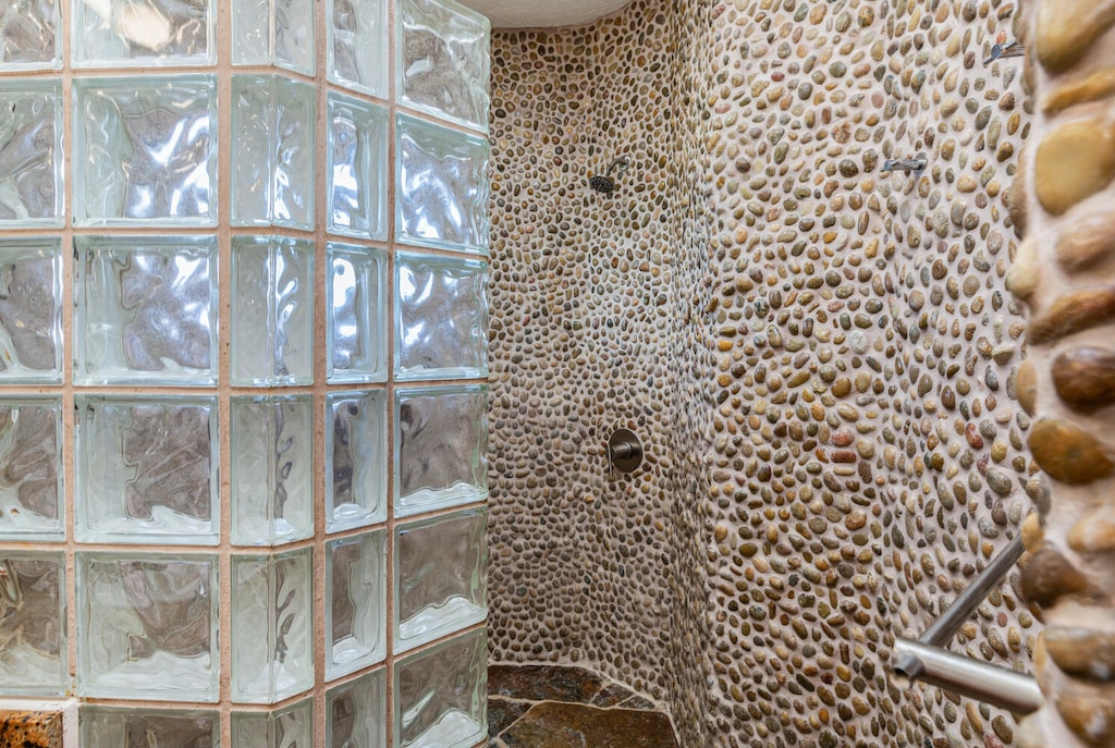 Separate walk-in shower.