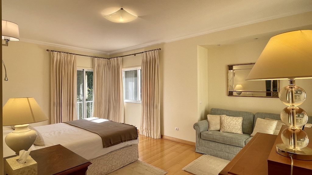 master bedroom on the first floor with bathroom and closet.