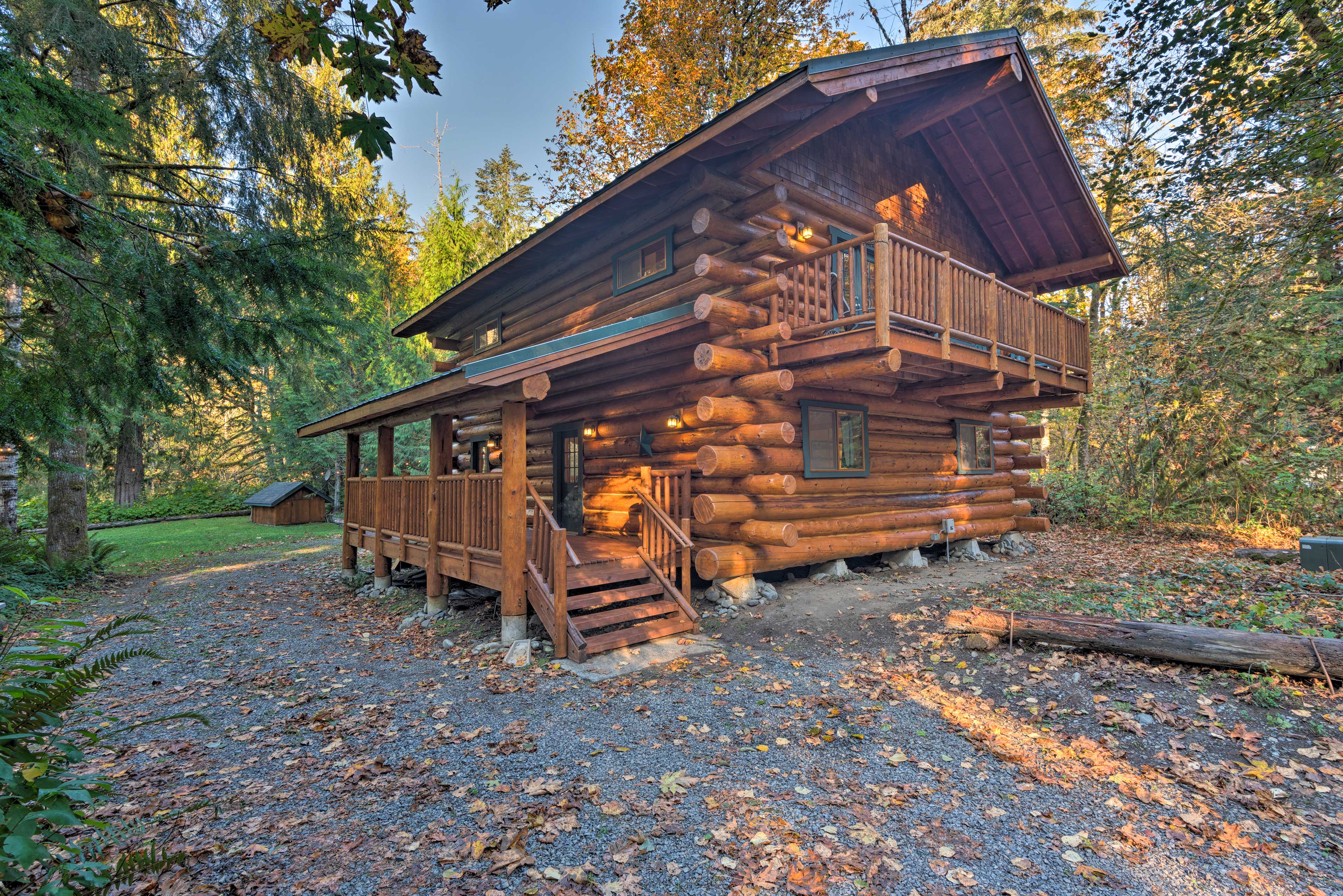 Property Image 1 - Riverfront Gold Bar Log Cabin Near Stevens Pass!