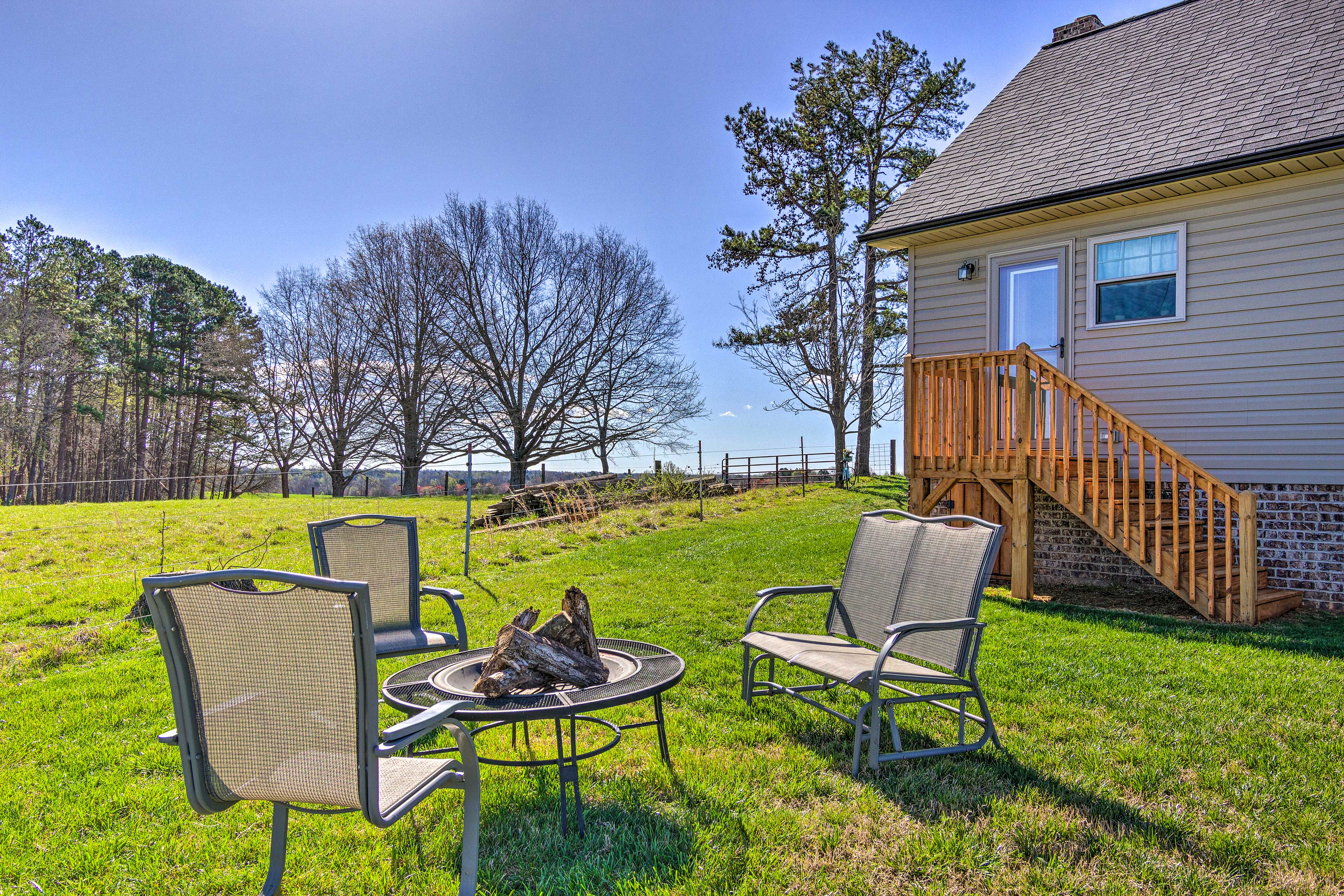 Property Image 2 - Lawndale Farmhouse w/ Fire Pit, Countryside Views!