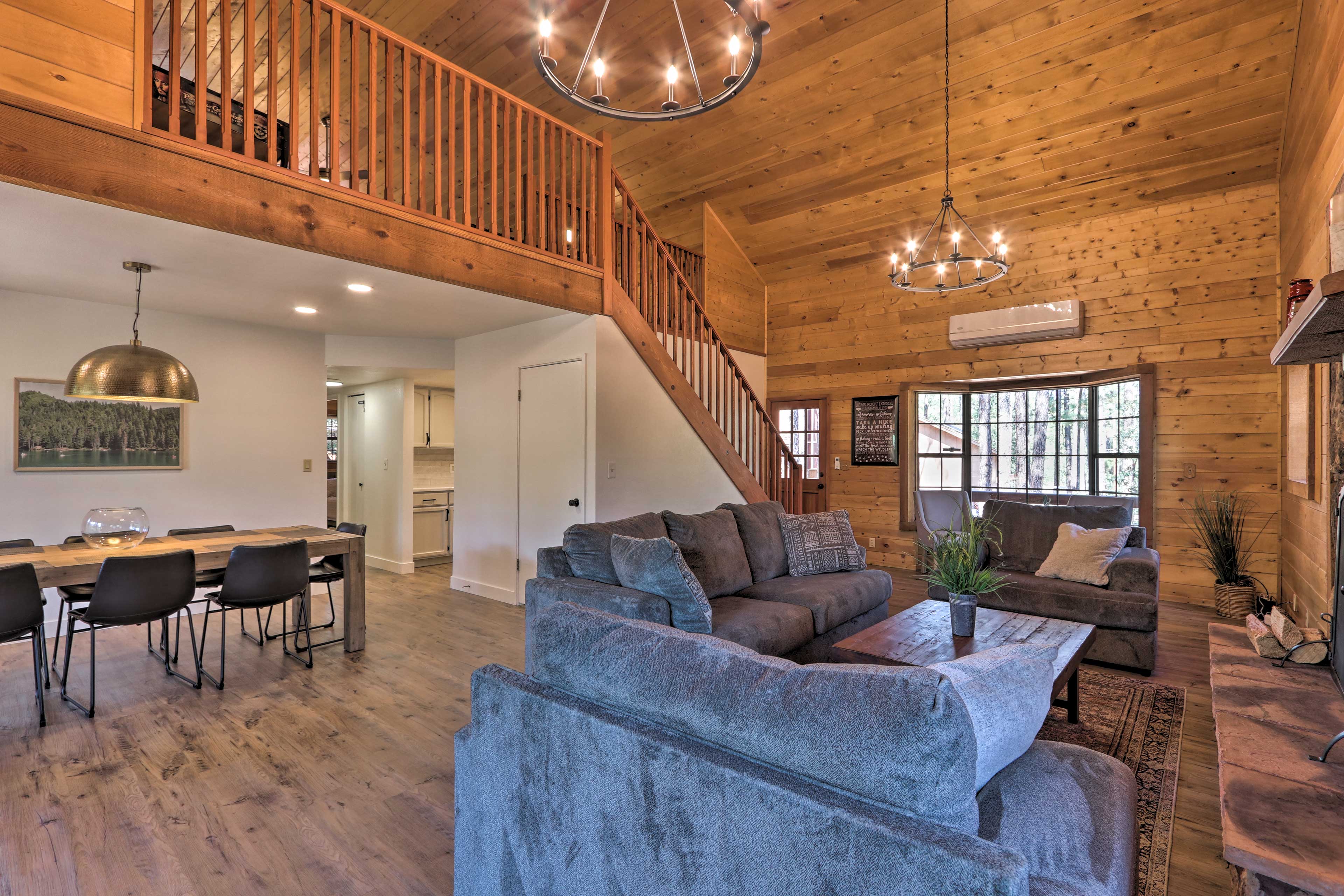Property Image 1 - Modern Pine Cabin w/ Game Room, Deck & Fire Pit!