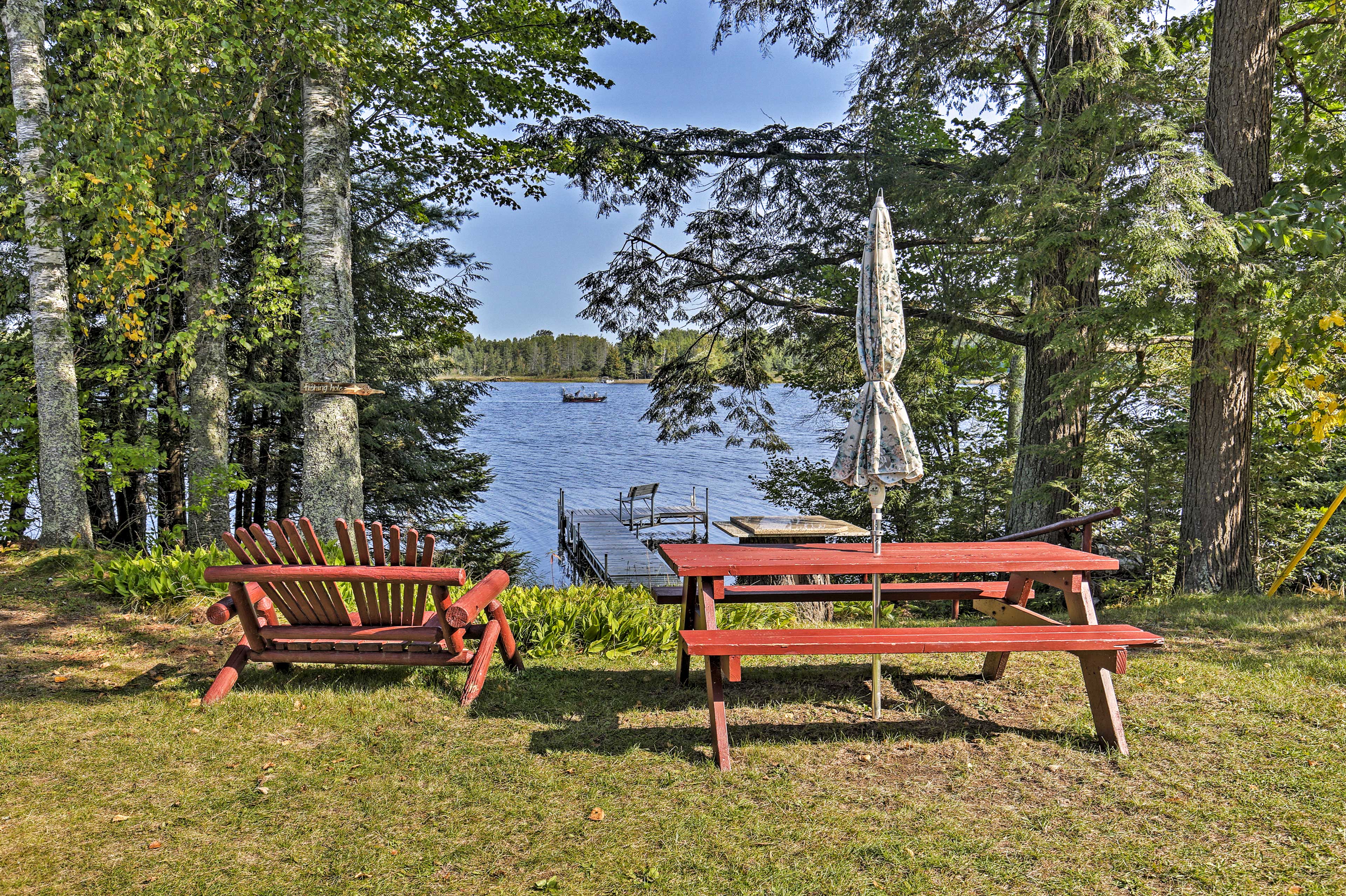 Property Image 2 - Cozy Lakefront Cabin w/ Indoor Gas Fireplace!