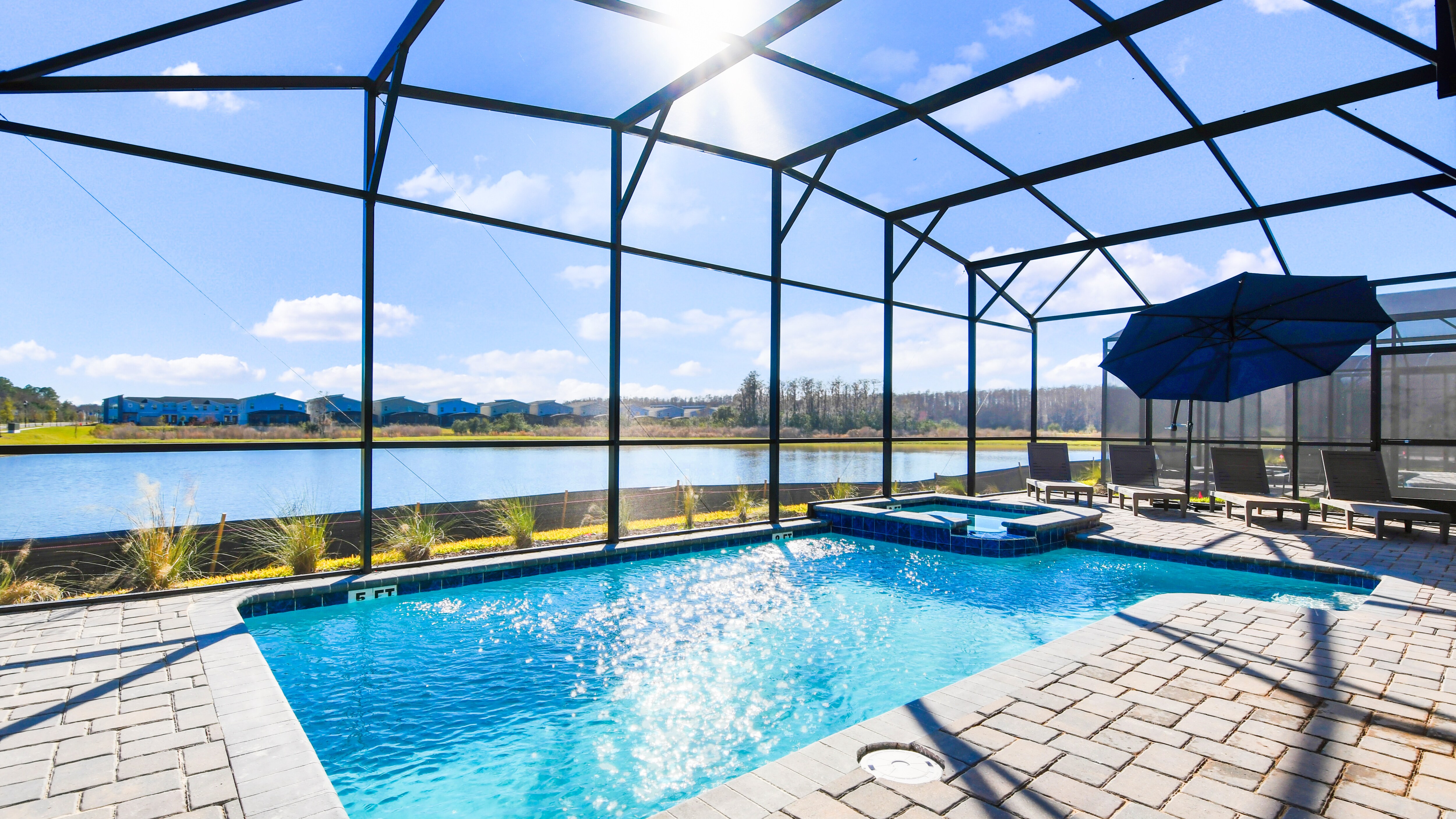 Enjoy stunning views out on to the lake from your own private pool