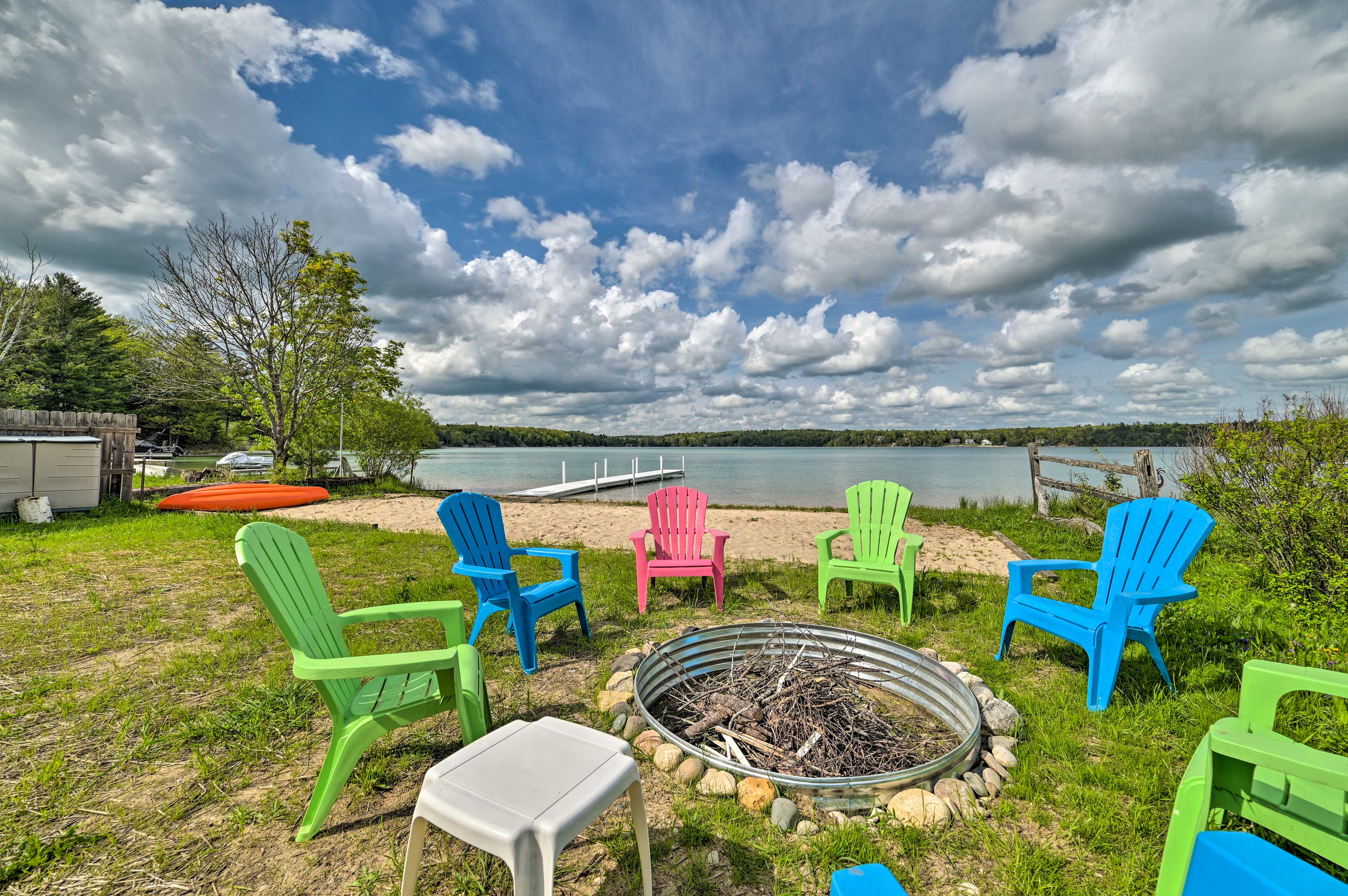 Property Image 2 - Lakefront Kalkaska Home - Dock, Kayaks & Fire Pit!