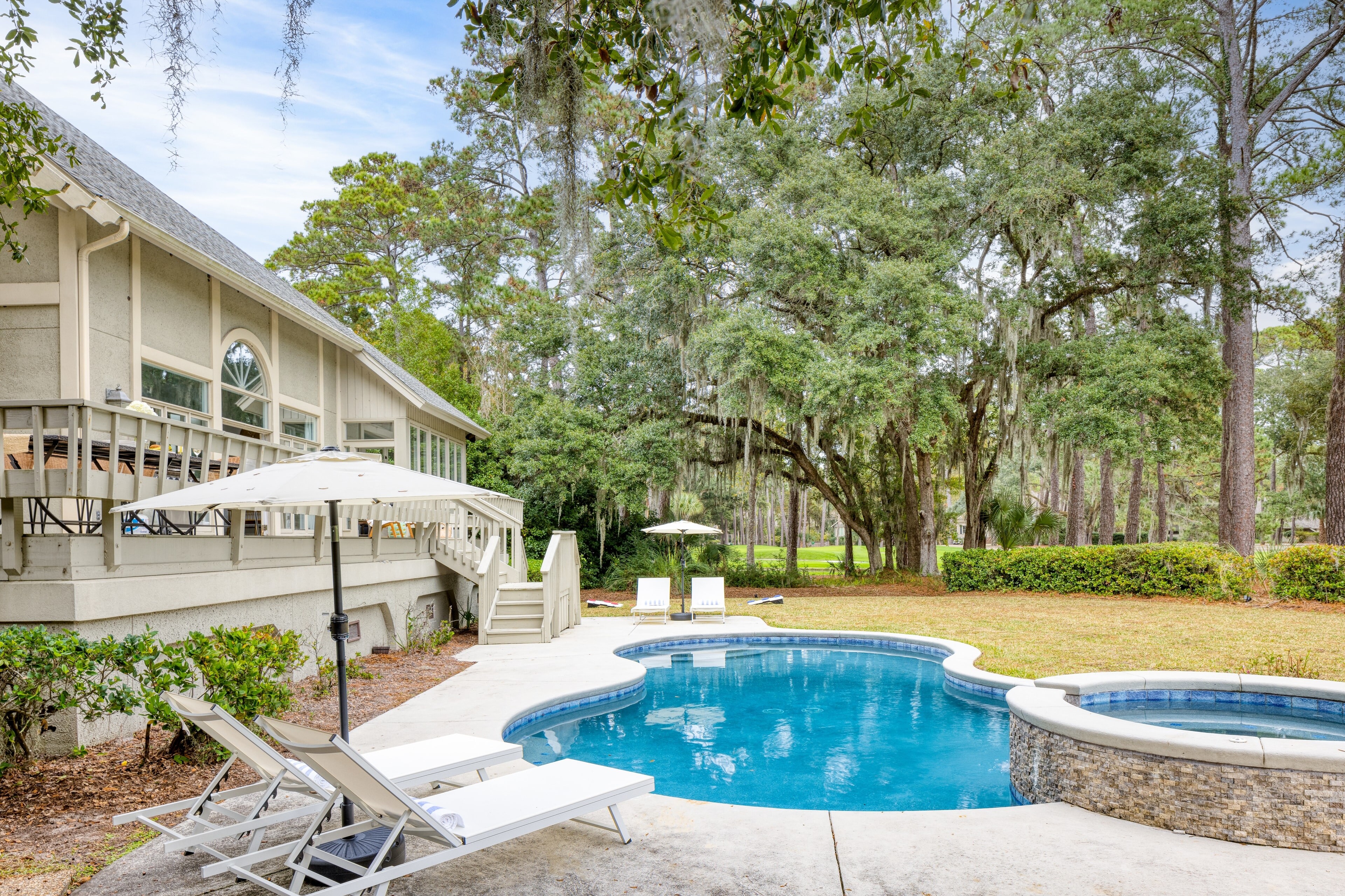 Pool and hot tub.