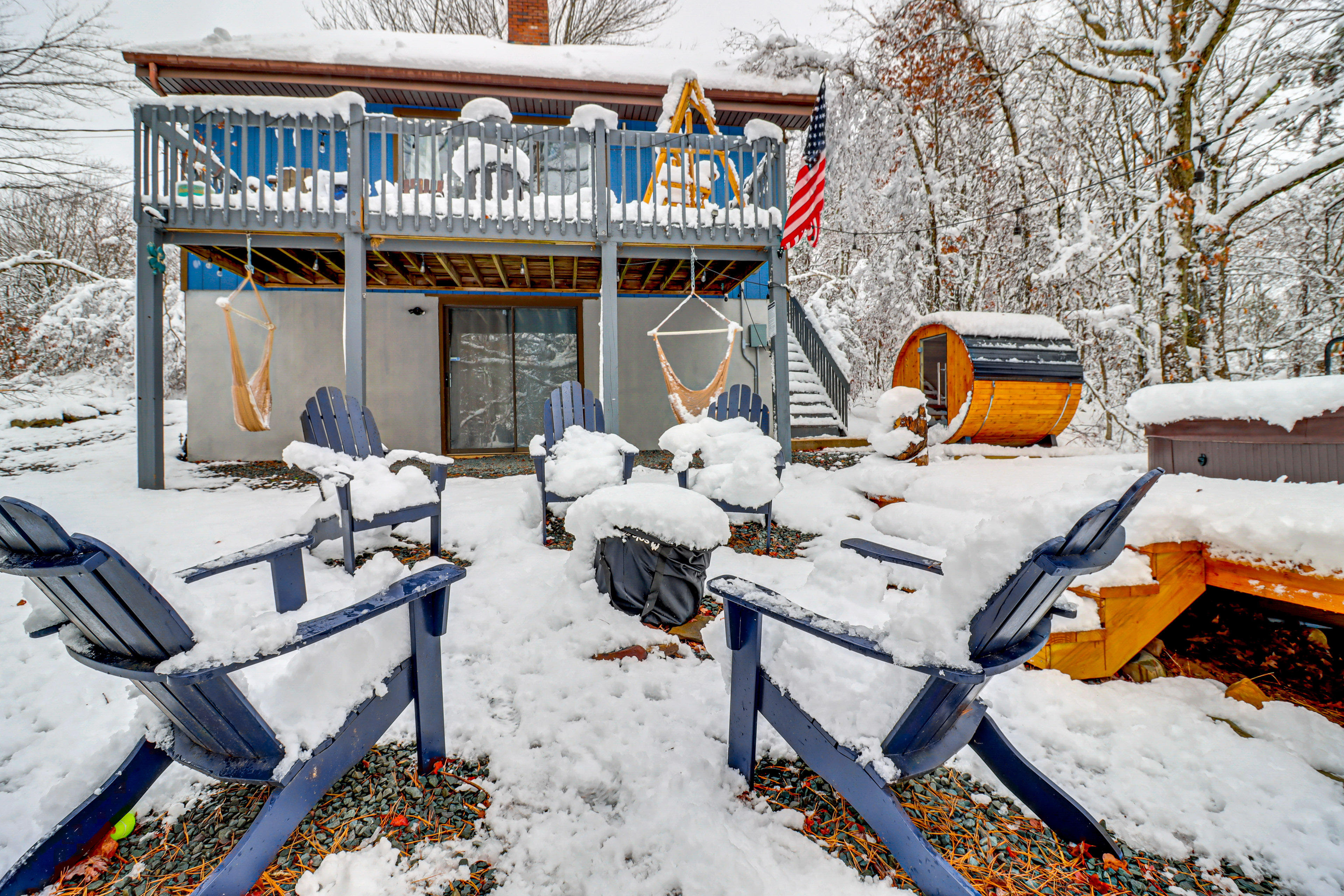 Property Image 2 - Poconos Abode w/ Hot Tub, Fire Pit & Barrel Sauna