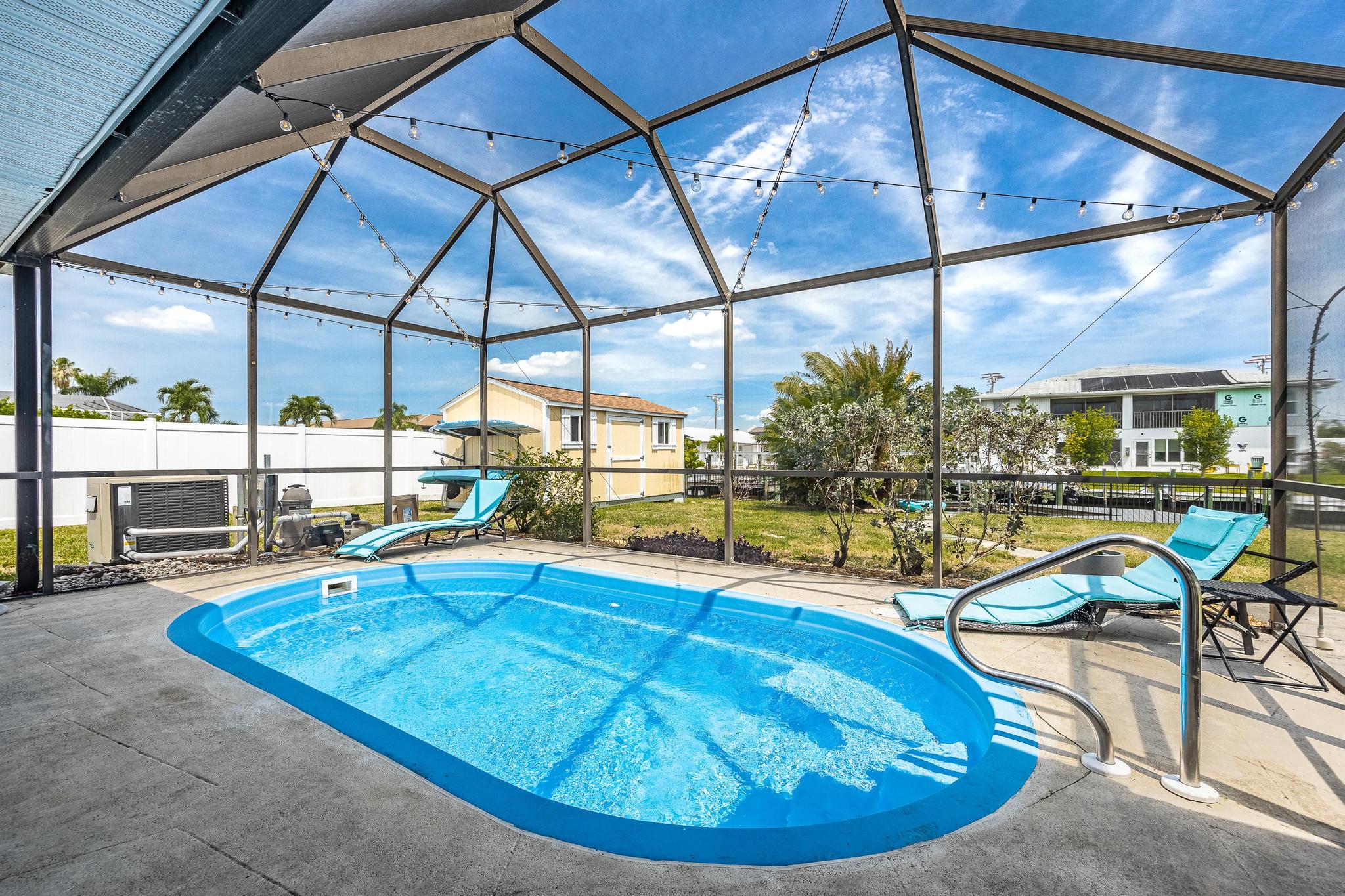 Vacation rental with heated pool and back yard