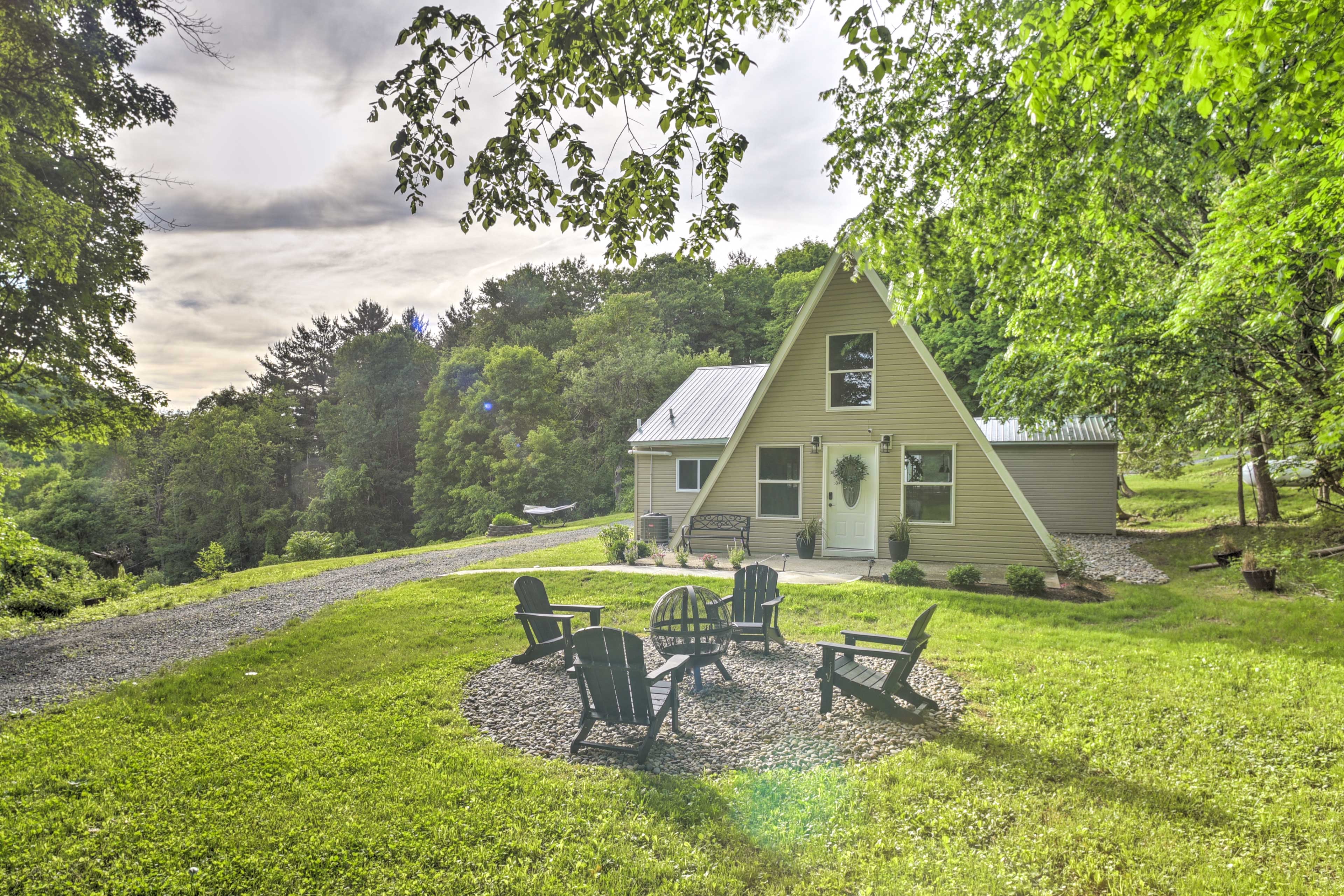 Property Image 1 - A-Frame Cabin w/ Hot Tub: 5 Mi to Waterford!