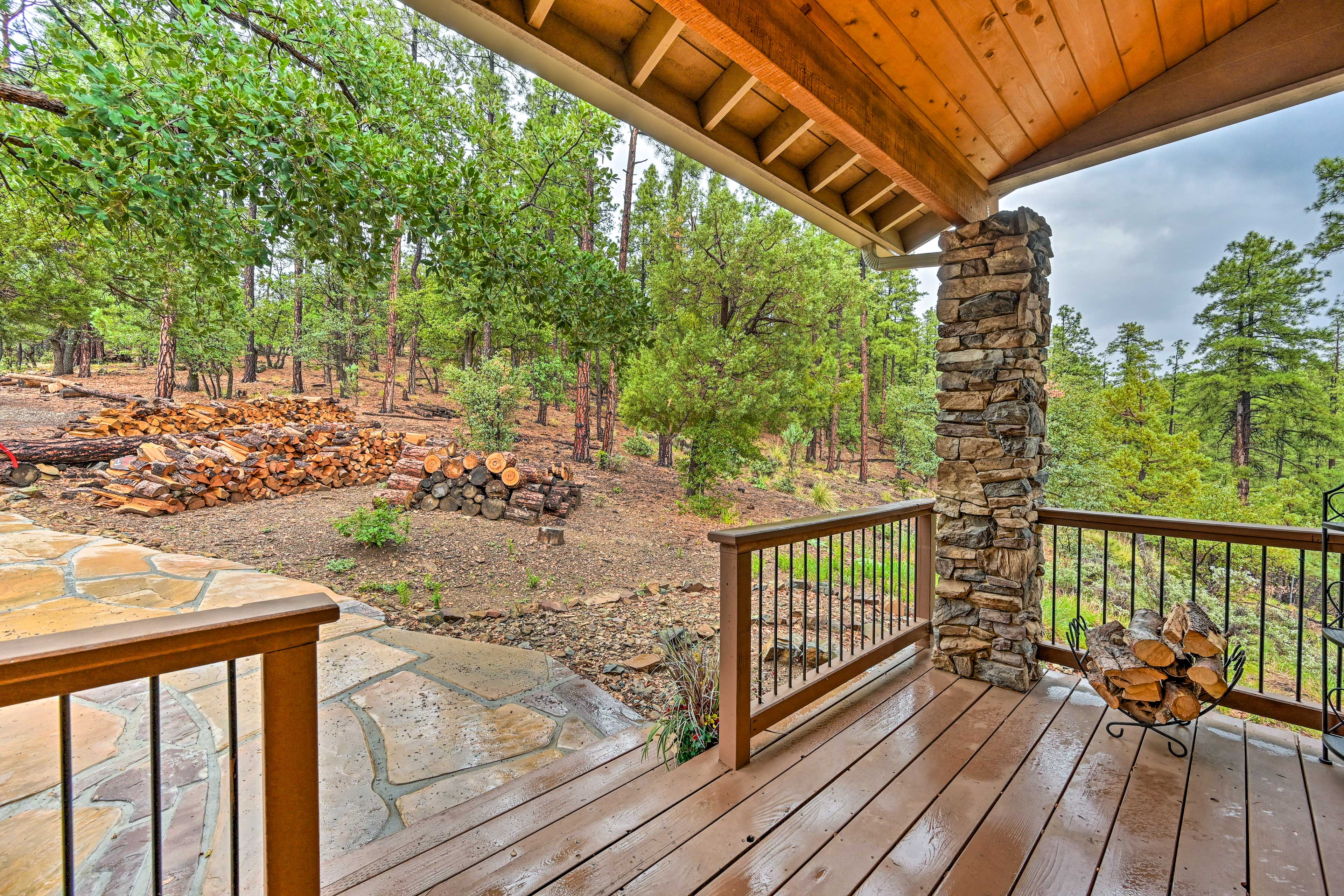 Serene Prescott Cabin w/ BBQ Deck & Lush Views!