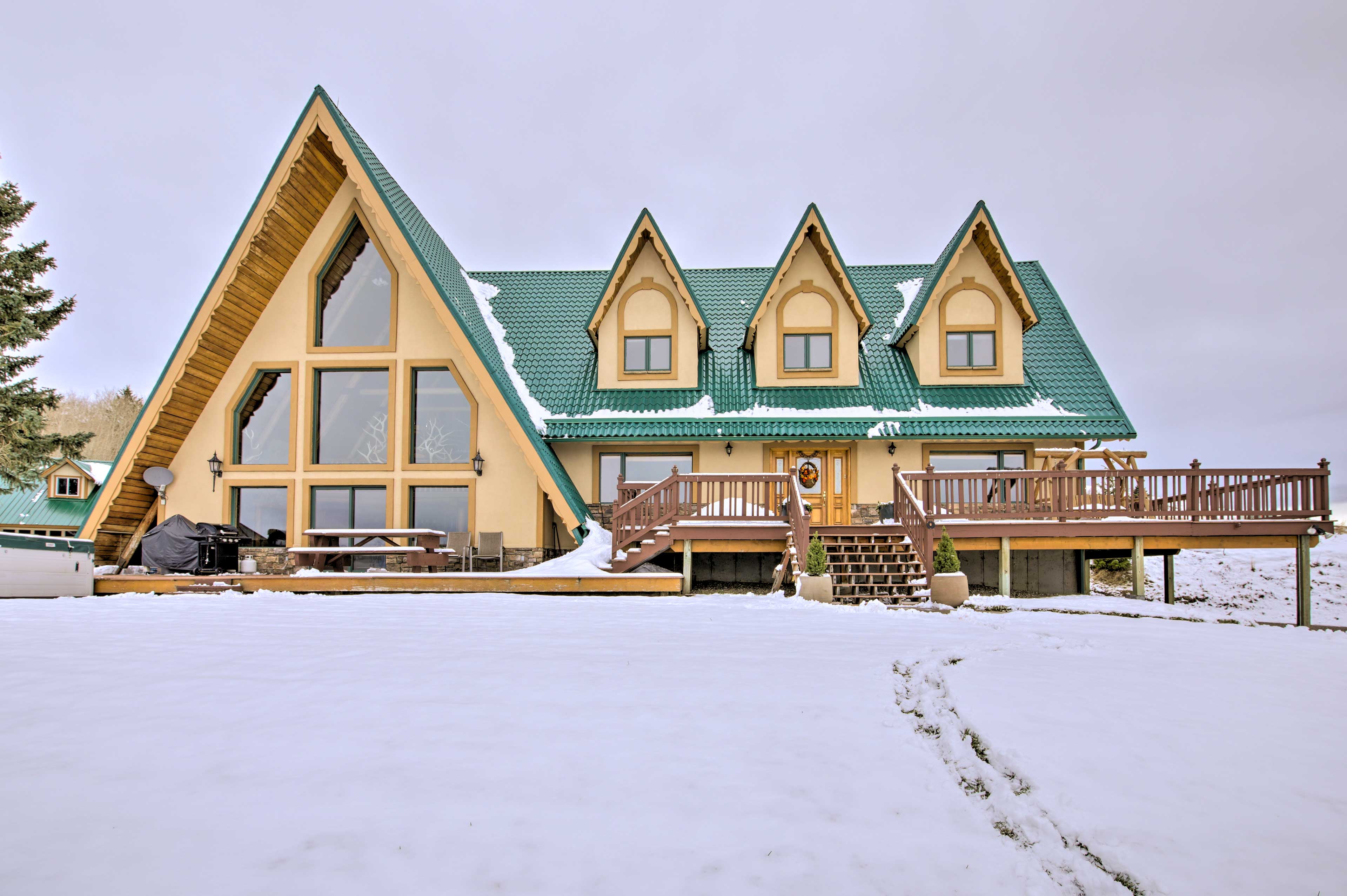 Property Image 1 - A-Frame Home w/ Breathtaking Views & Hot Tub!