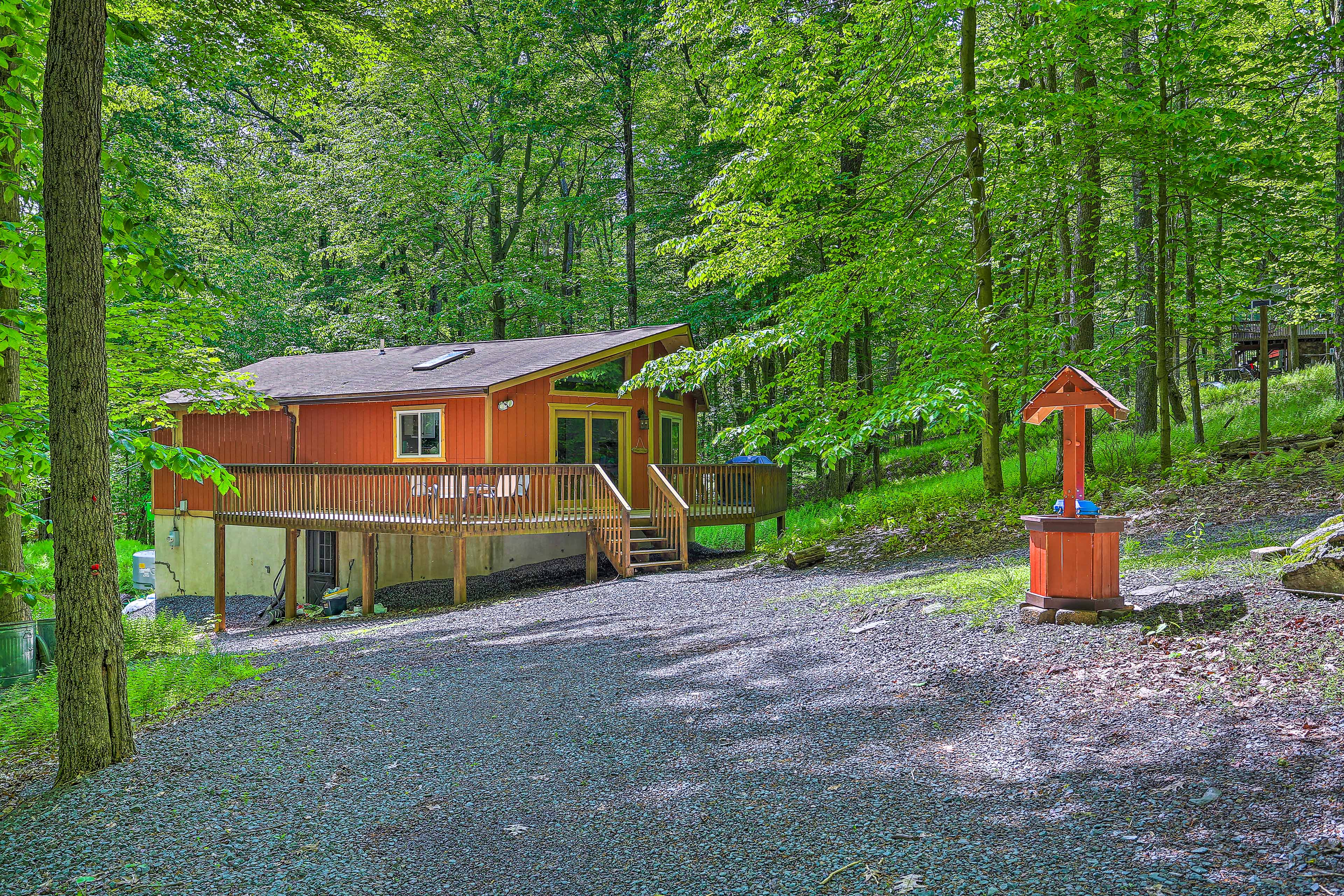 Property Image 1 - Pocono Cabin w/ Fire Pit, Walk to Lake & Beach!