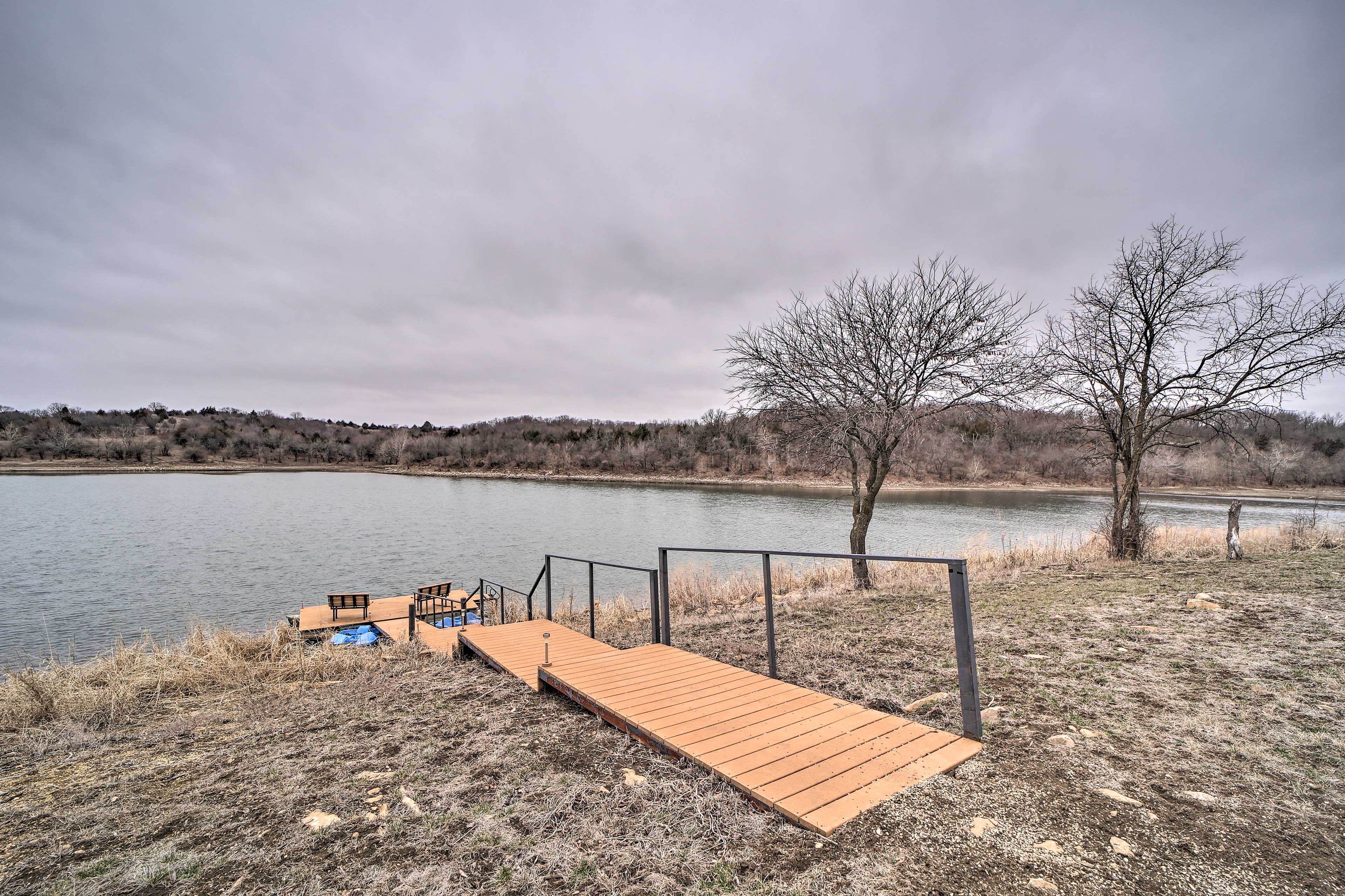 Property Image 2 - Lakefront Cedar Vale Lodge w/ Private Boat Dock!