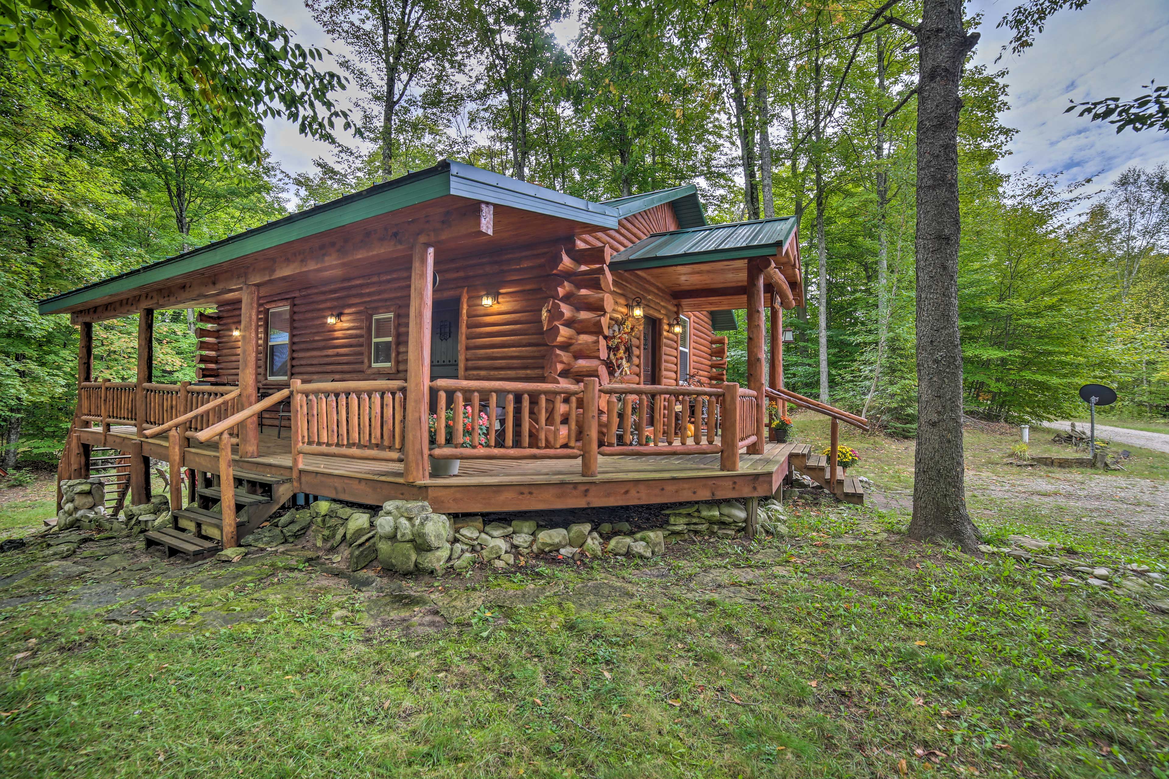 Property Image 1 - Updated Manistique Log Cabin, Yard & Fire Pit