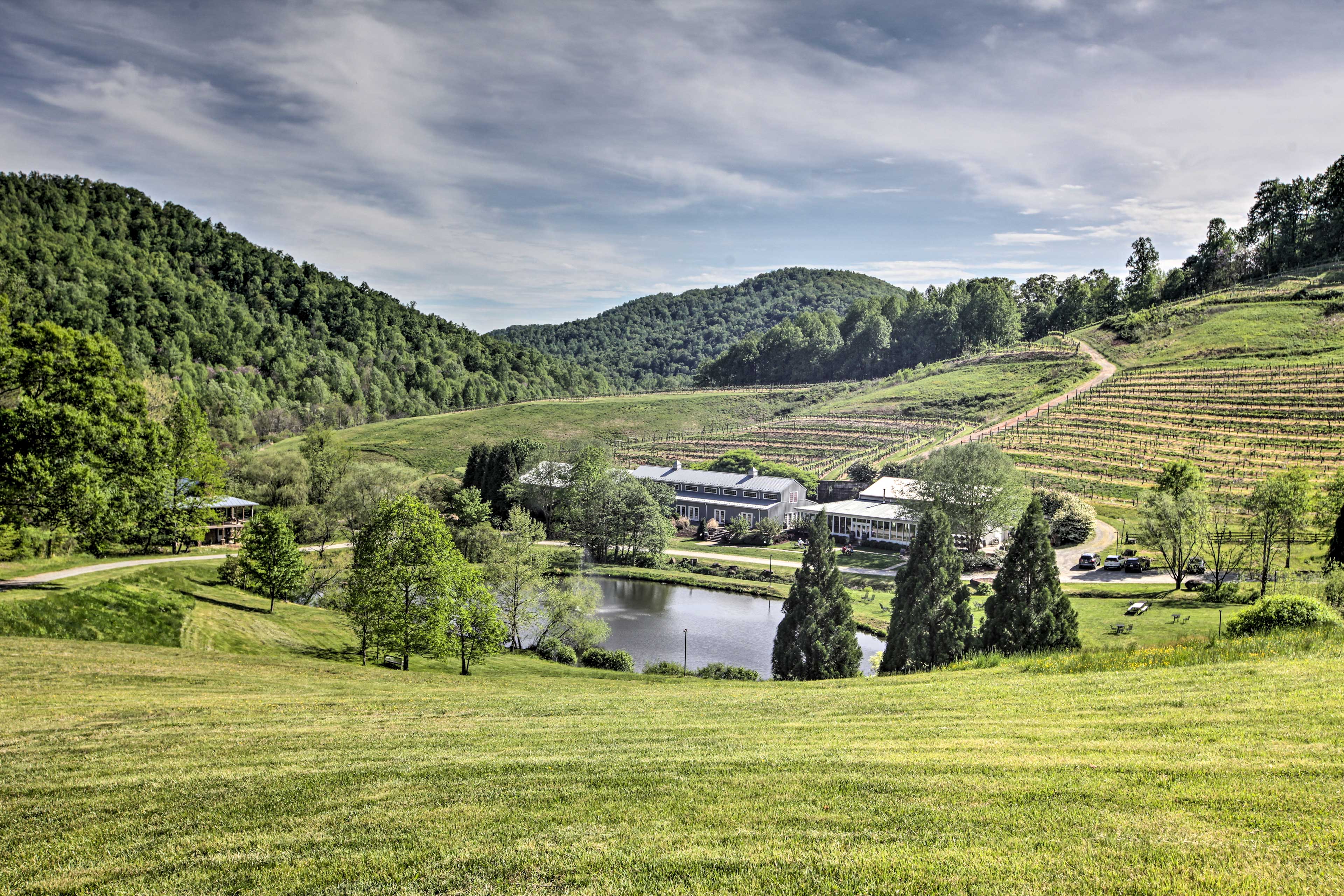 Property Image 1 - Romantic Log Cabin Escape on Delfosse Winery!