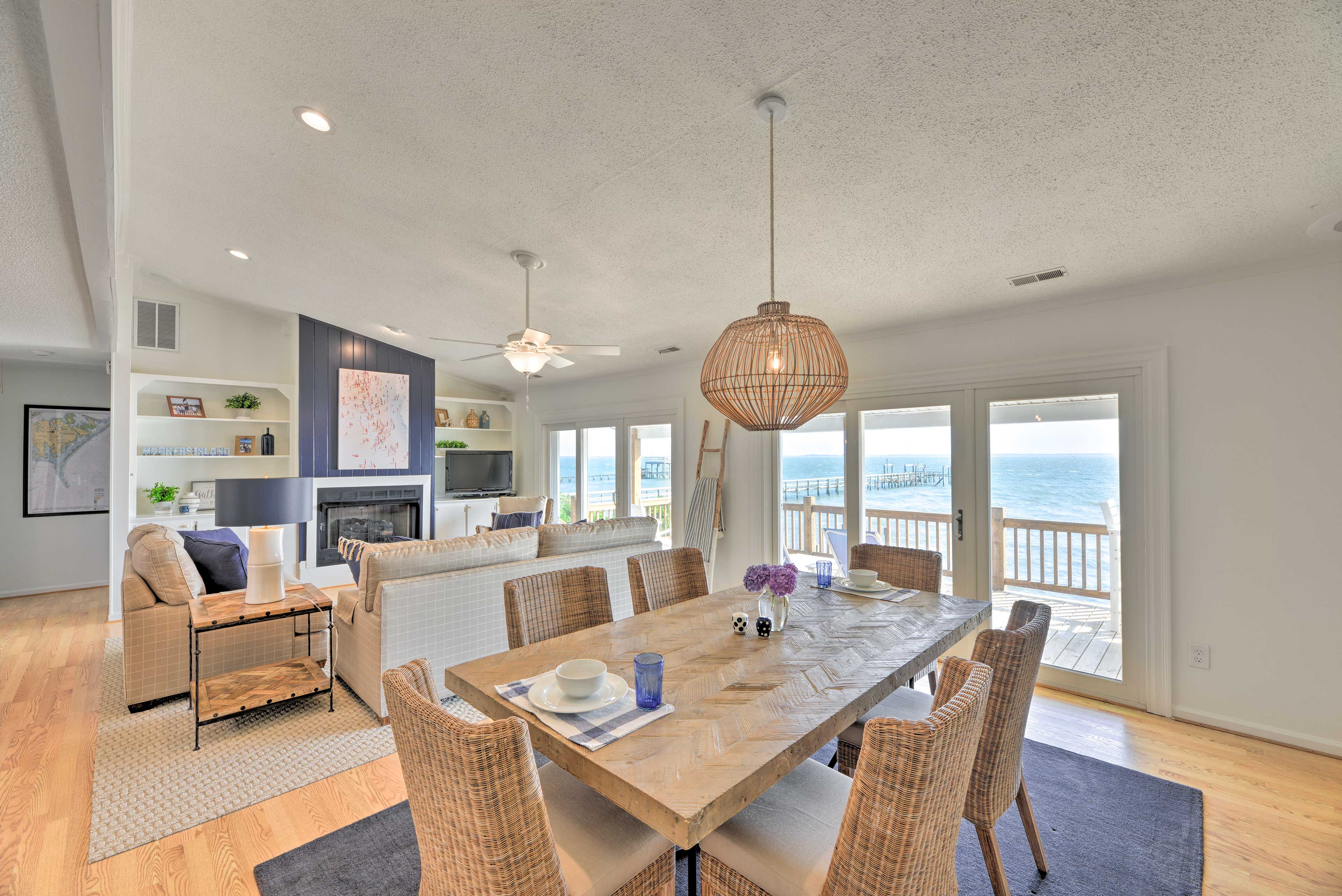 Property Image 1 - Waterfront Harkers Island Home: Sunset View & Dock