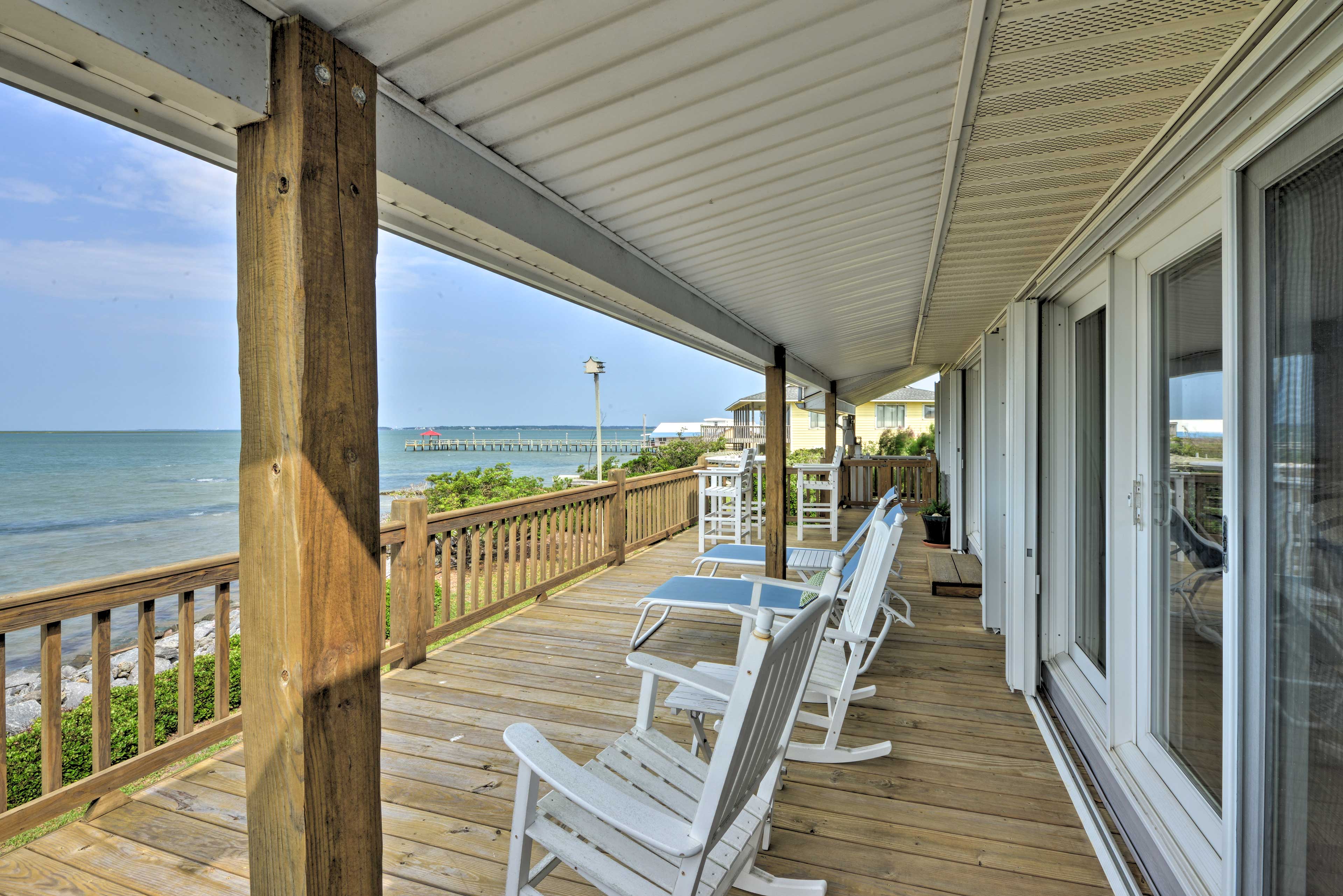 Property Image 2 - Waterfront Harkers Island Home: Sunset View & Dock