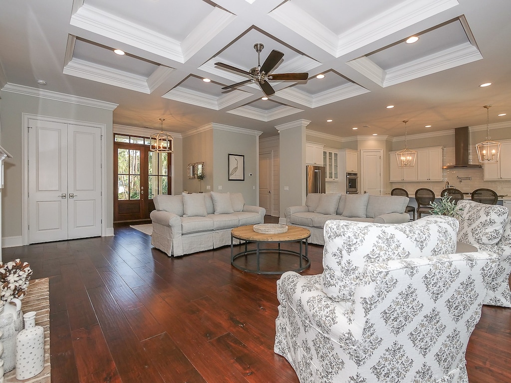 Living Room, Kitchen and Dining Area at 24 Rum Row
