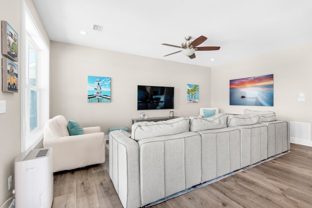 Living room with flat screen