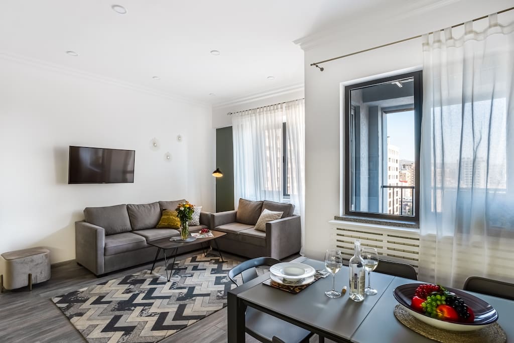 A stylish living room that accommodates all the details