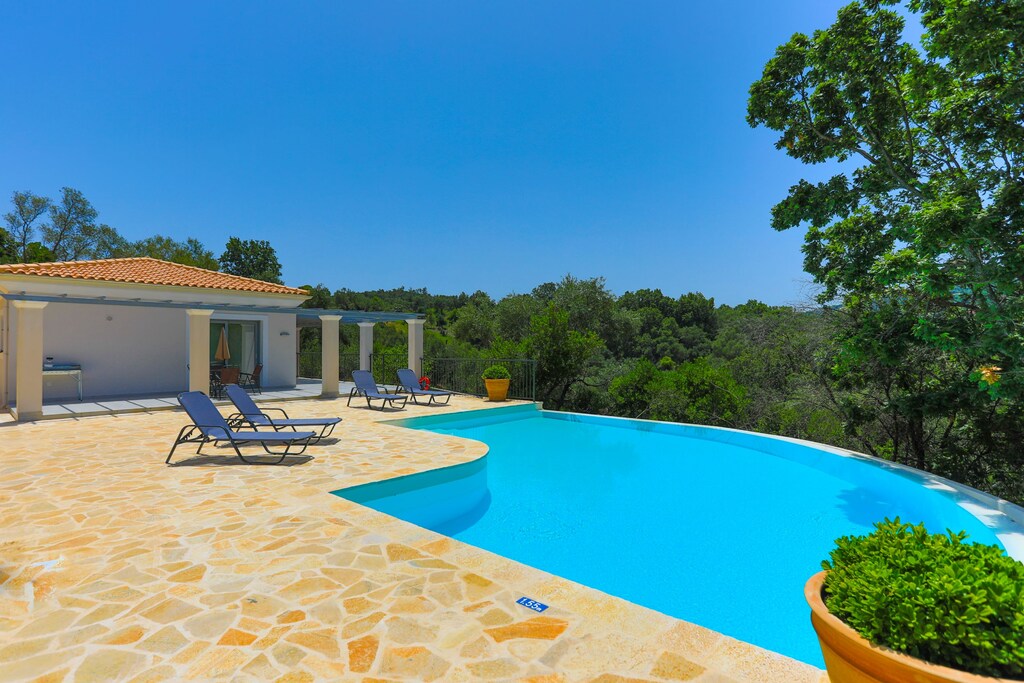 Spacious sunny terraces around the pool