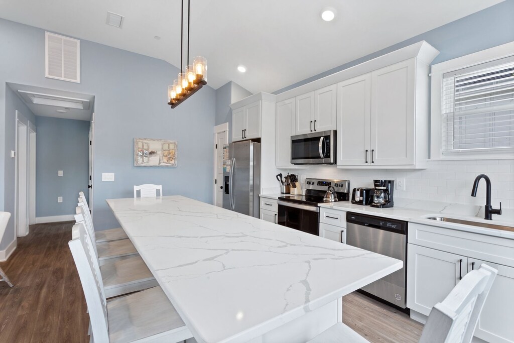 Pop on over to the beautiful Kitchen when you're ready to cook up some fresh, local seafood and enjoy a delicious meal together.