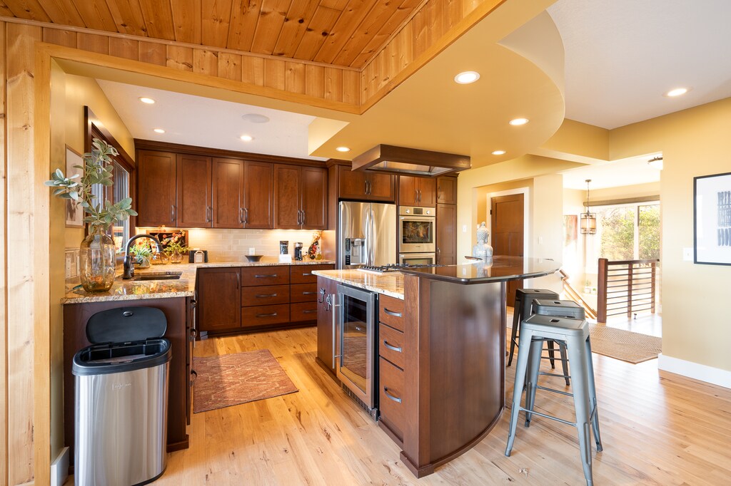Spacious kitchen with island seating