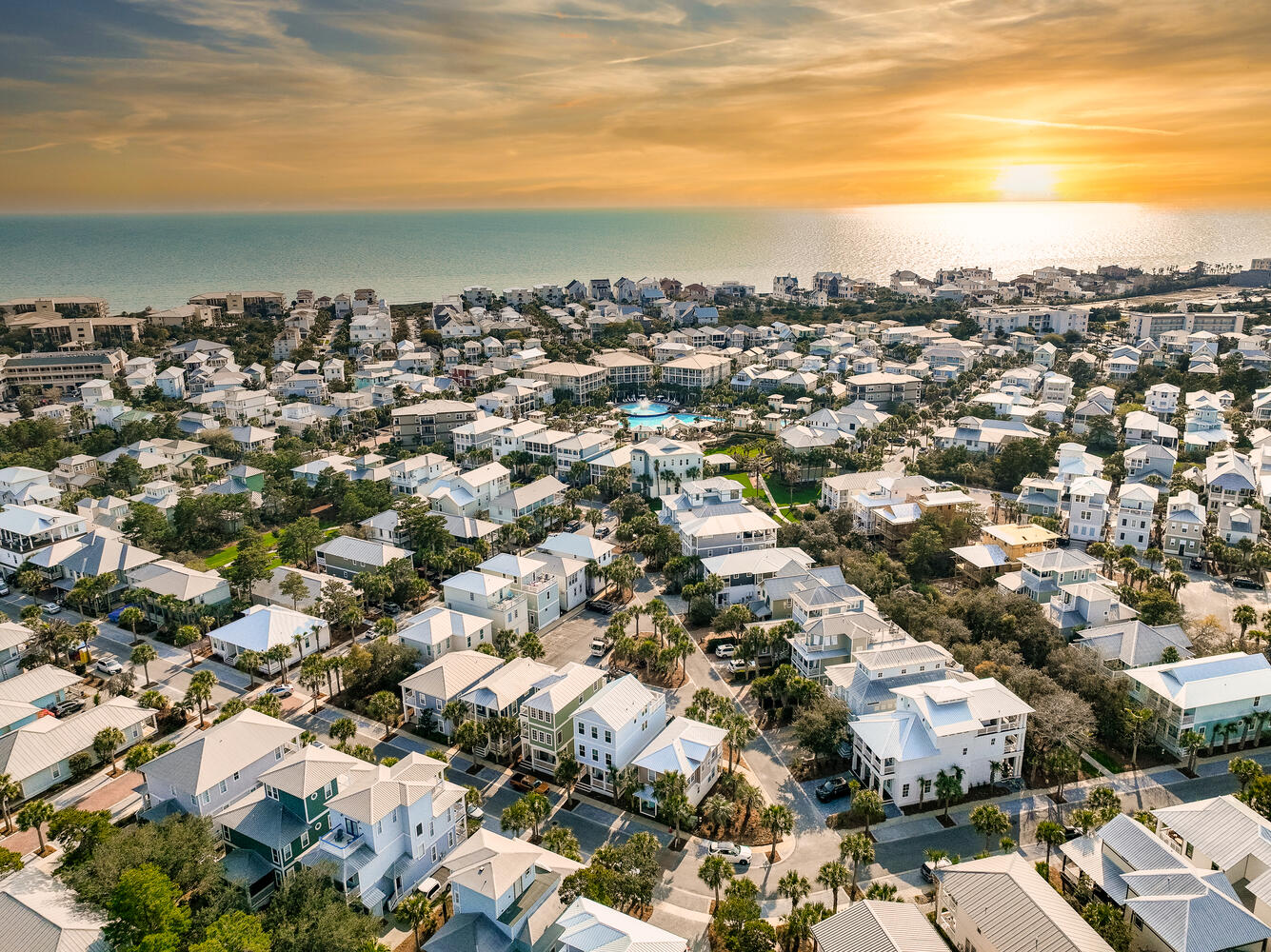 Beautiful Sunset over Seacrest Beach Neighborhood