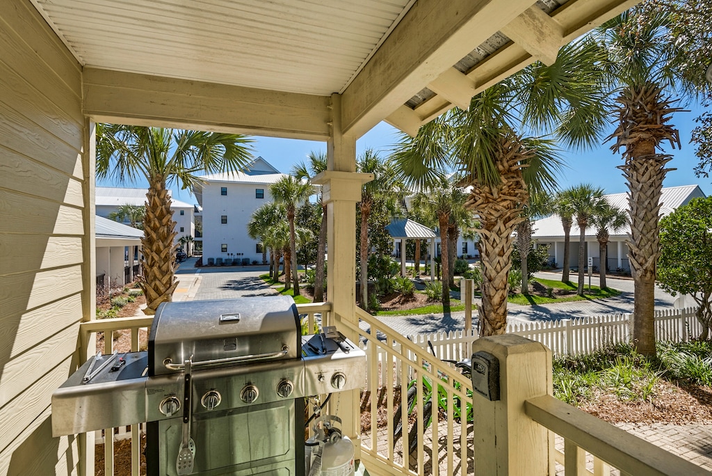 Grill out on the side patio