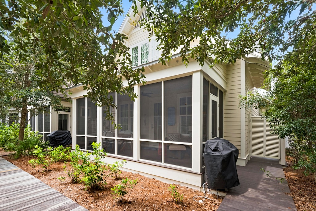 Screened in porch with grill