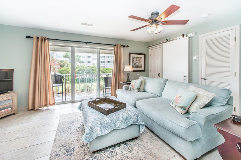 Cozy living room with flat screen TV