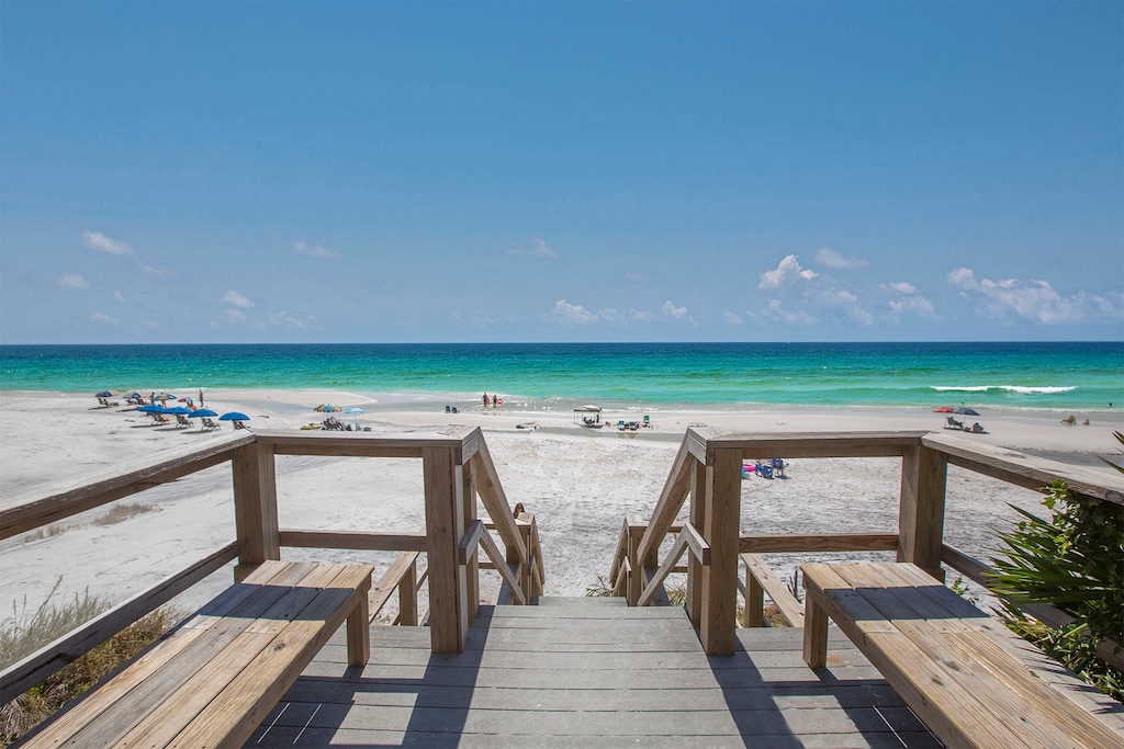 You will be mere steps away from this lovely beach