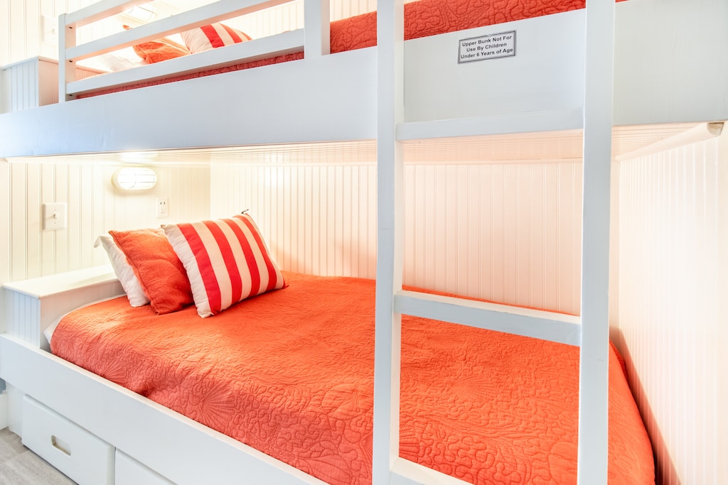 Comfortable twin over twin bunks