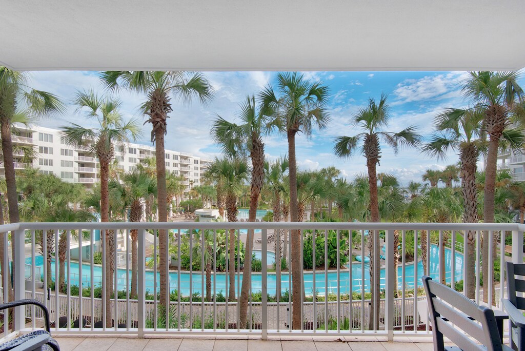 View of Lazy River and multiple pools from the balcony!